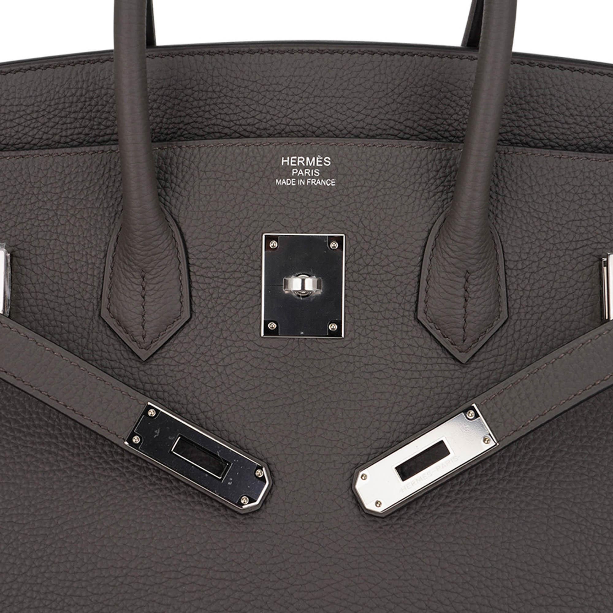 Hermes Birkin 35 Etain Bolso Herraje Paladio Piel Clemence en venta 3