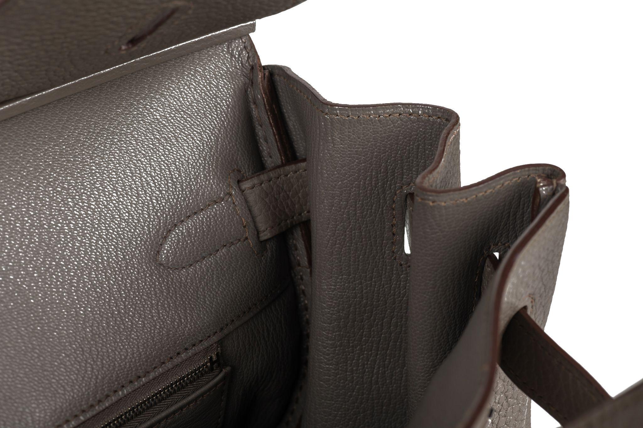 Hermès Birkin 35 Etain Clemence Leather For Sale 8