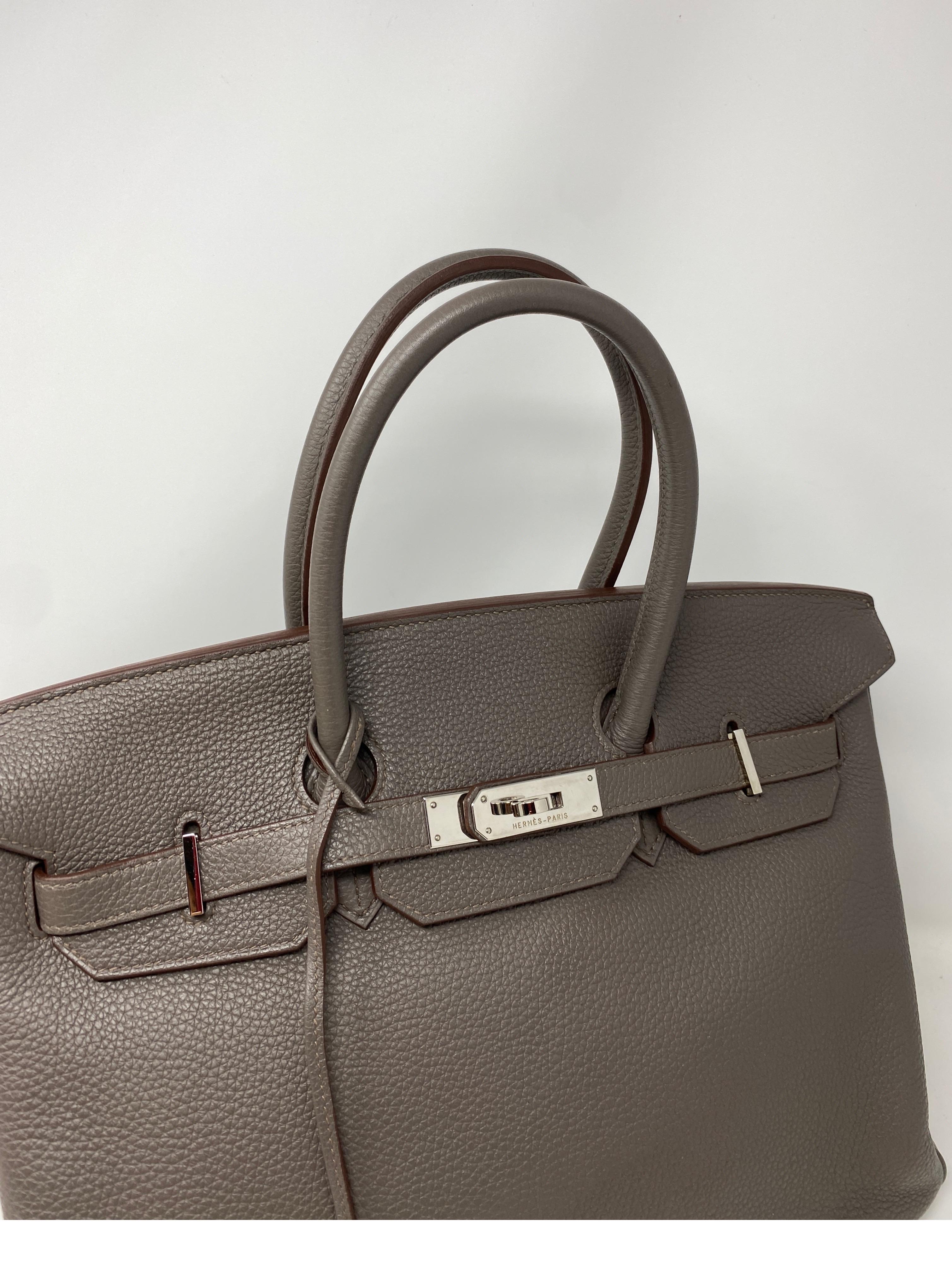 Hermes Birkin 35 Etain Togo Leather Bag  5