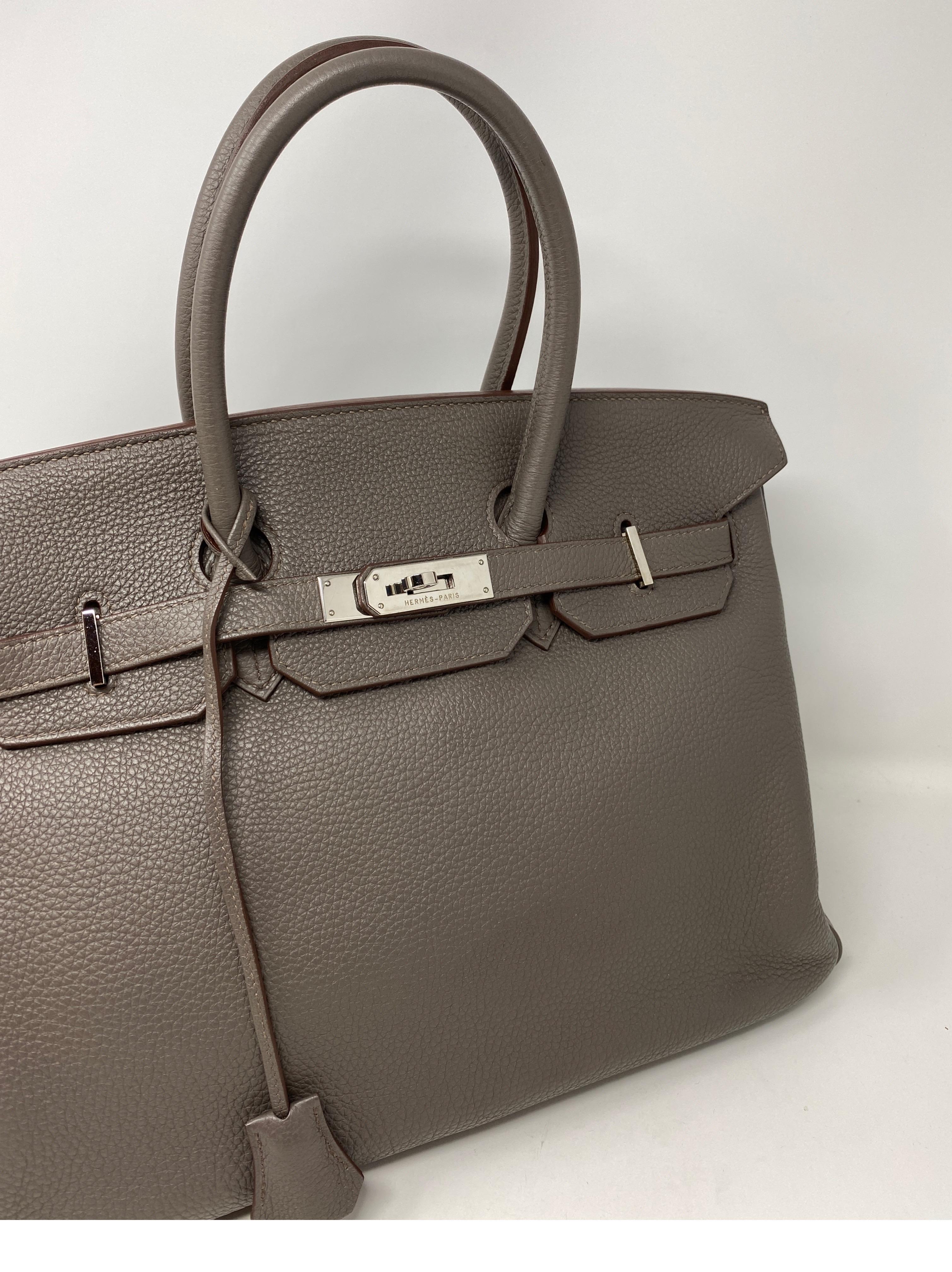 Hermes Birkin 35 Etain Togo Leather Bag  6