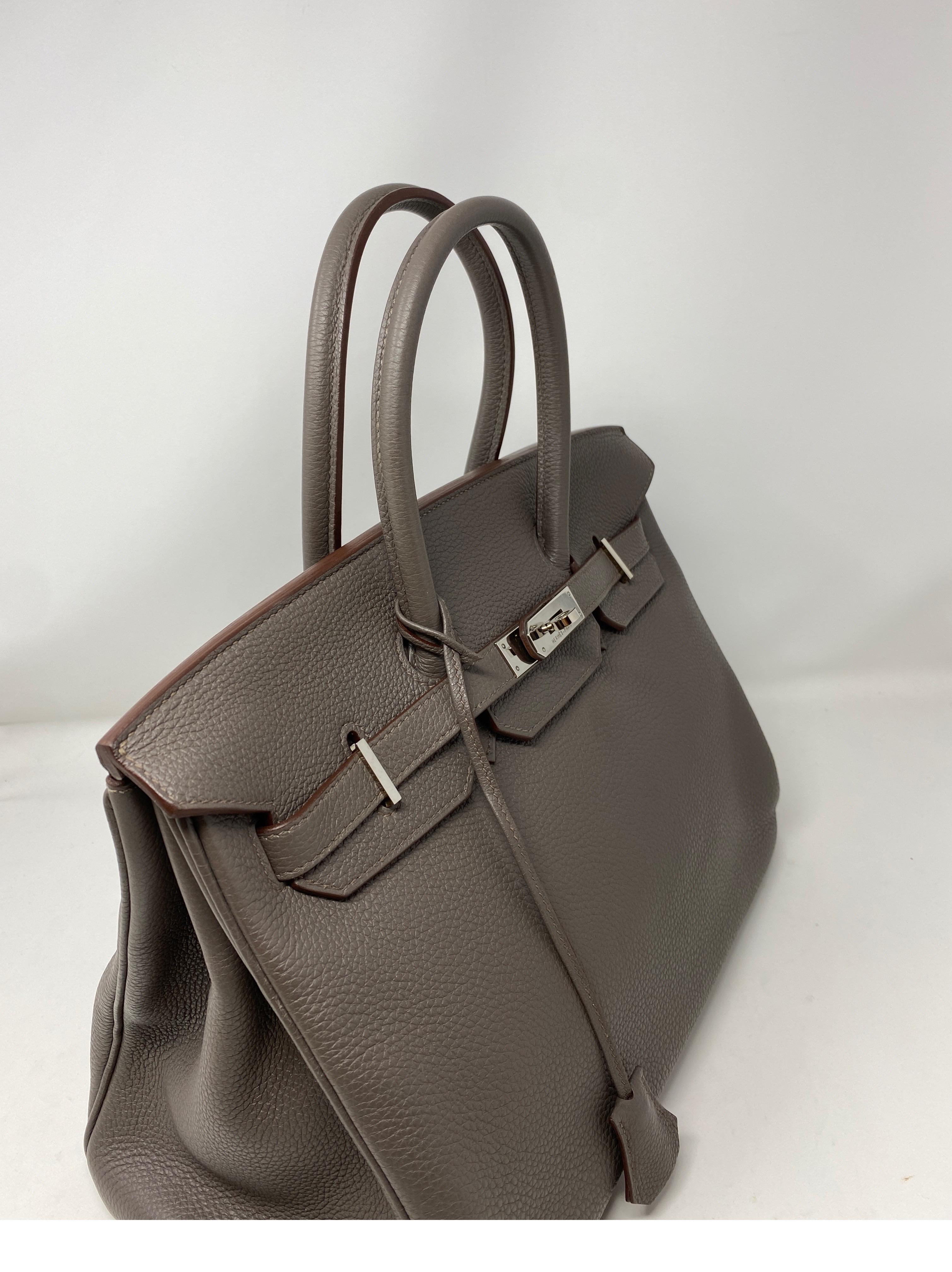 Hermes Birkin 35 Etain Togo Leather Bag  7
