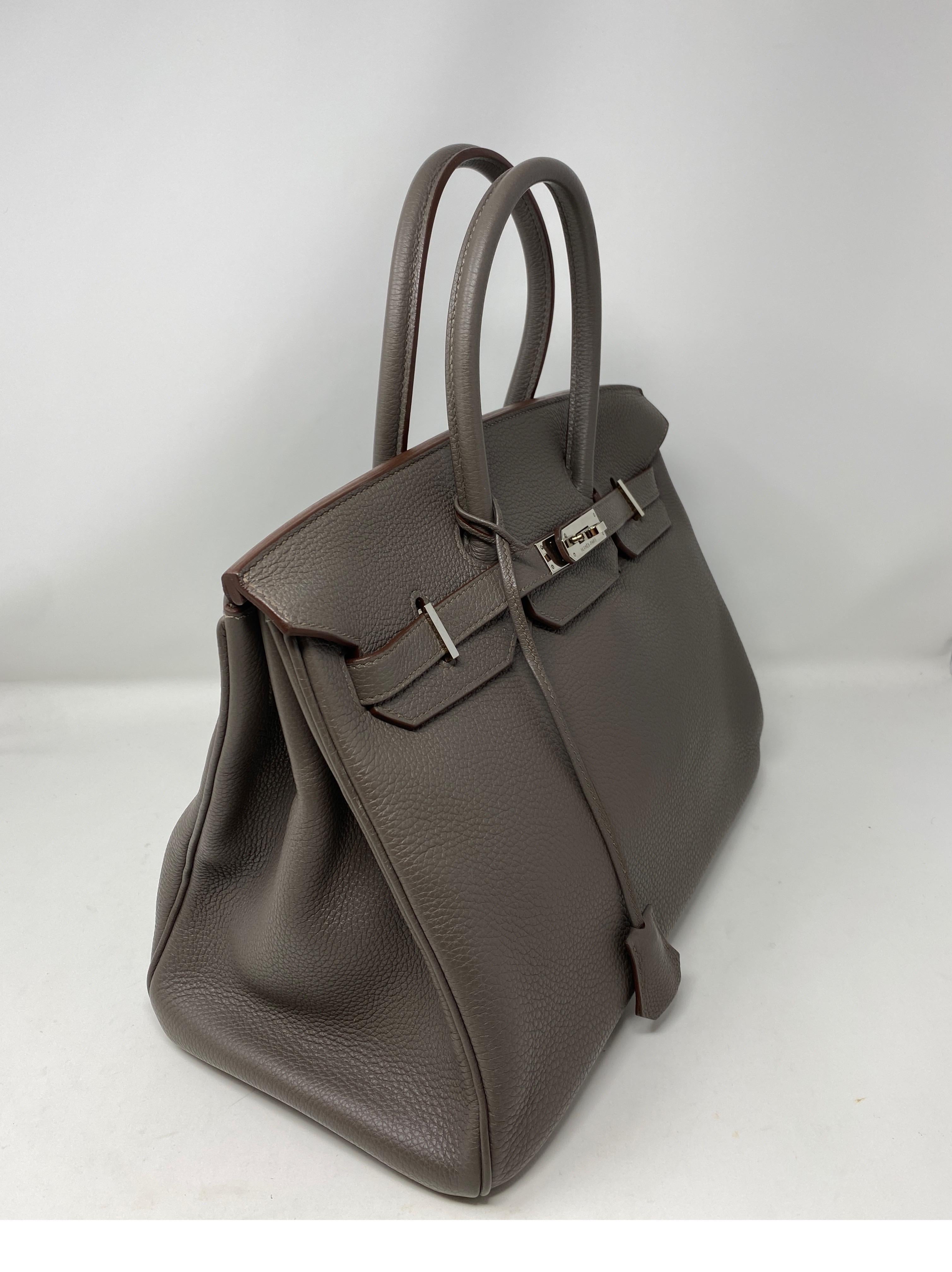 Hermes Birkin 35 Etain Togo Leather Bag  In Good Condition In Athens, GA