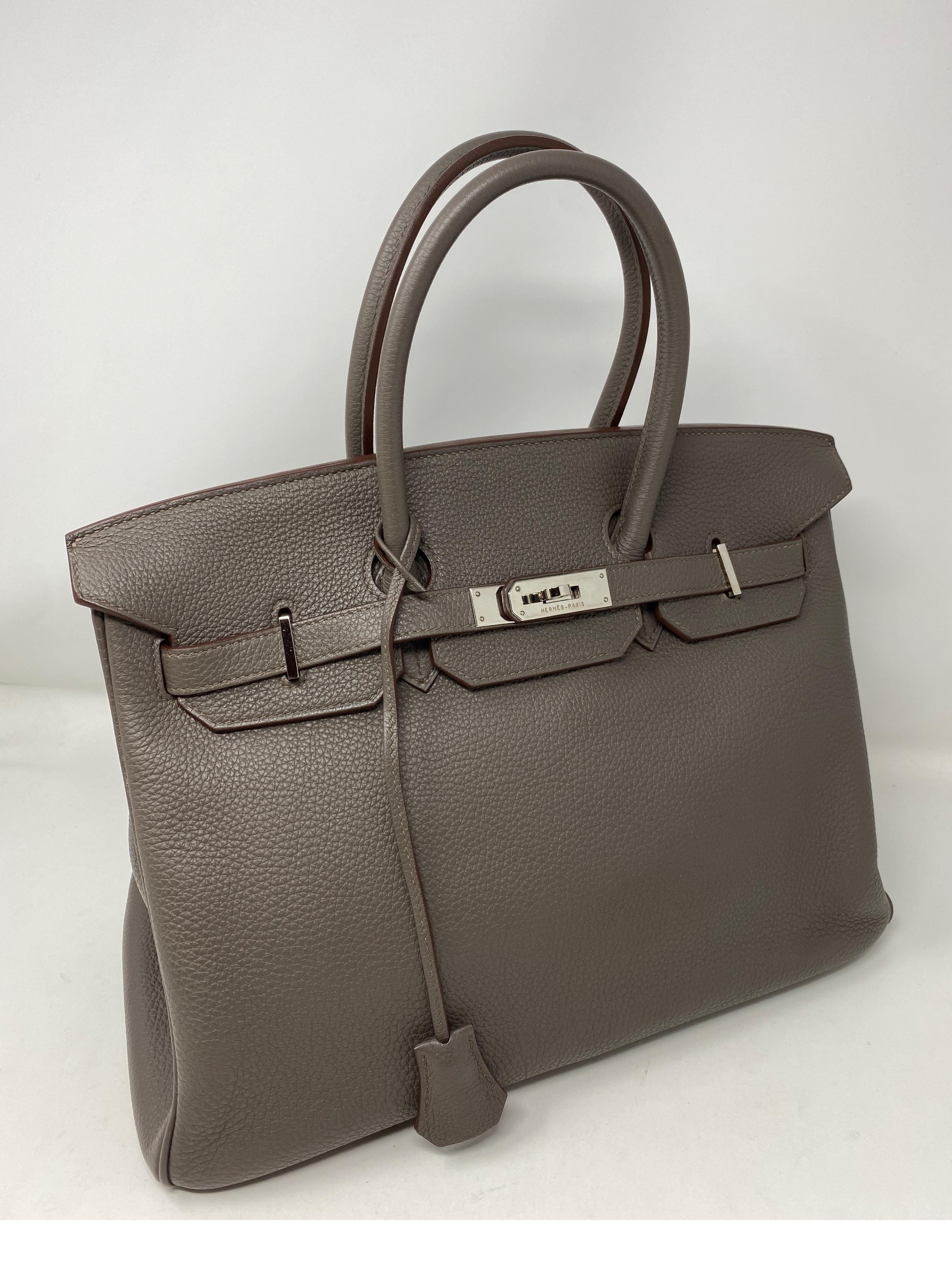 Hermes Birkin 35 Etain Togo Leather Bag  4