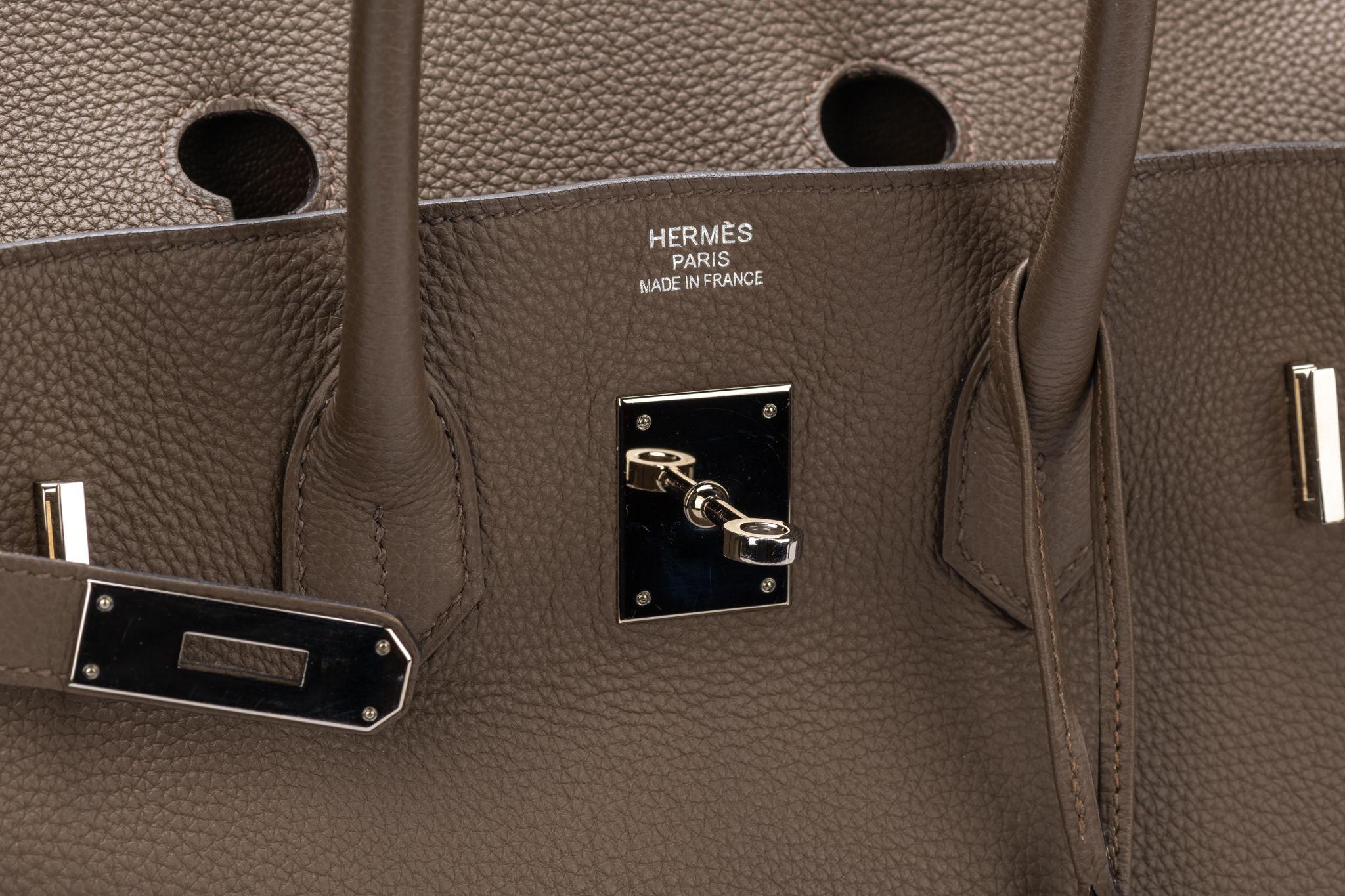 Hermès Birkin 35 Etain Togo Leather  For Sale 6