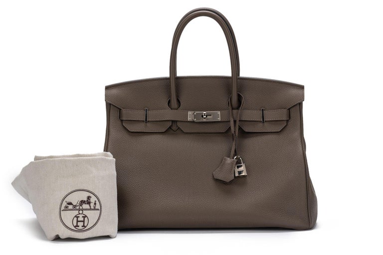 Hermès Birkin 35 Piel de Togo Etain en venta en 1stDibs España