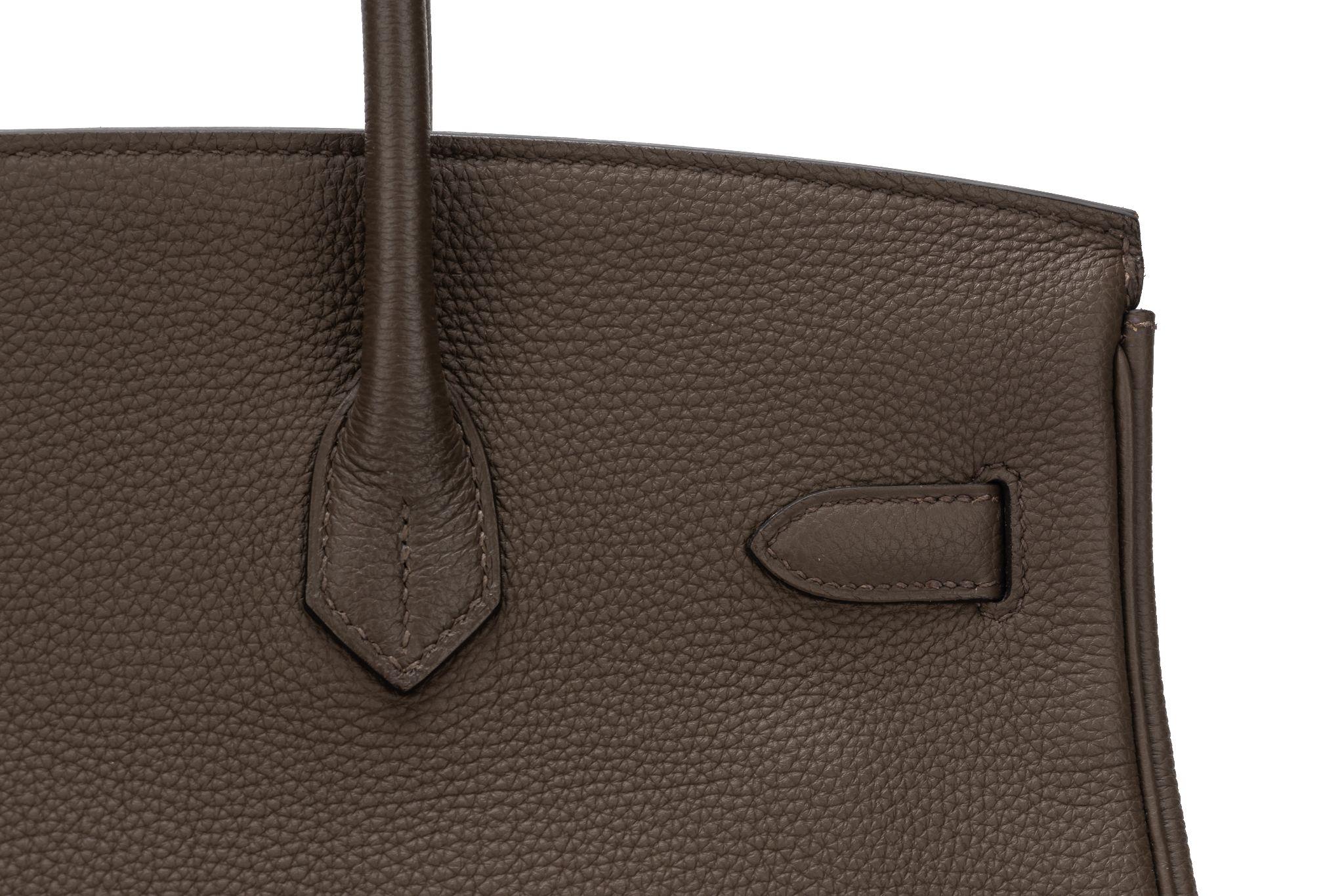 Hermès Birkin 35 Etain Togo Leather  For Sale 5