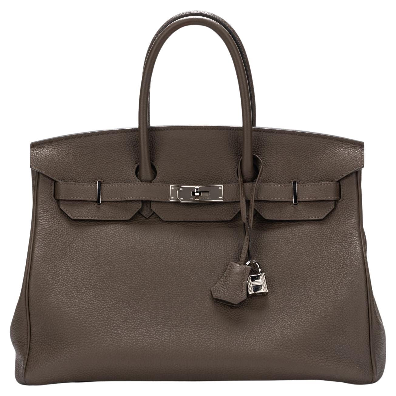 Hermès Birkin 35 Etain Togo Leather  For Sale