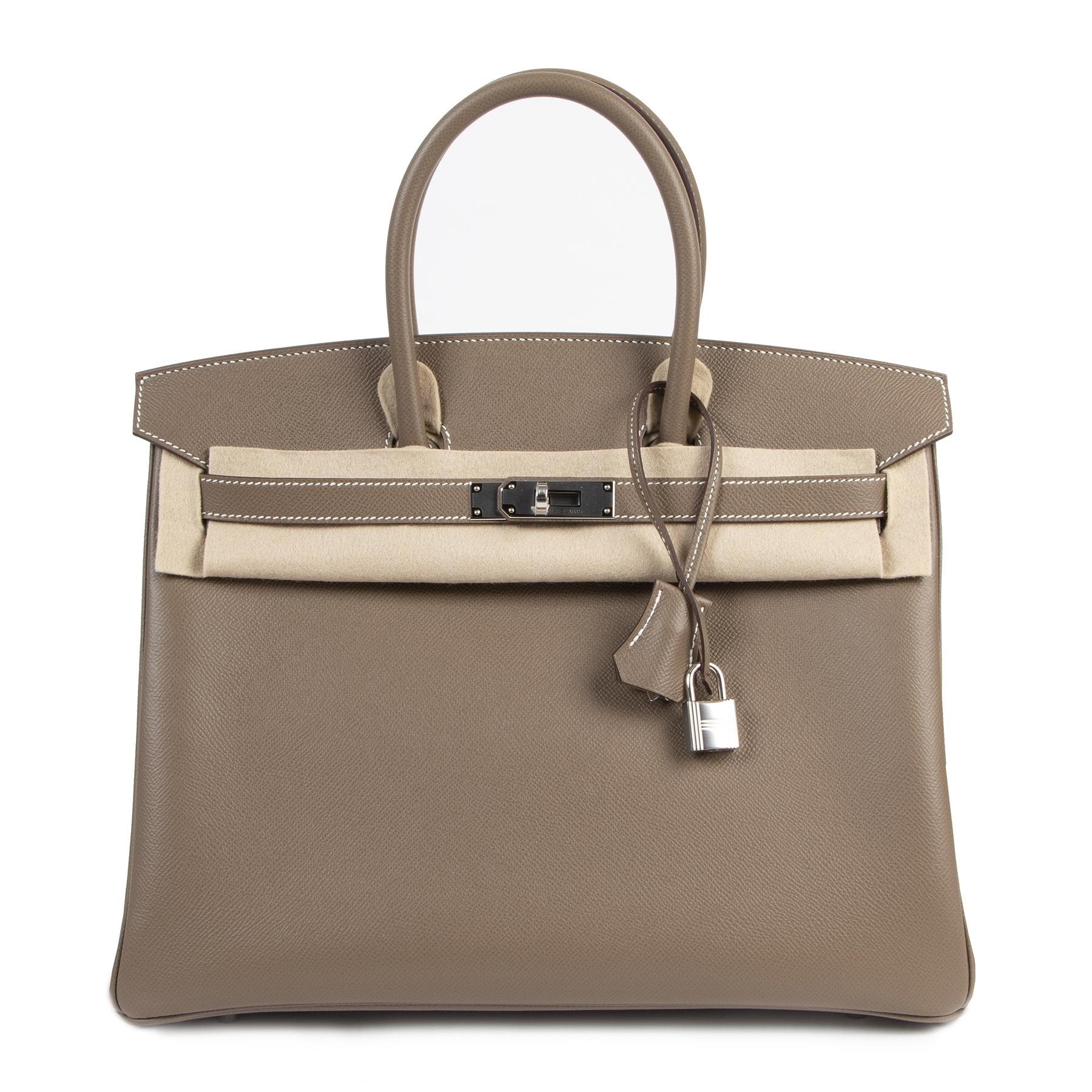 Hermès Birkin 35 Etoupe Epsom PHW In New Condition In Antwerp, BE