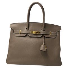 Birkin 35 Etoupe-Goldbeschläge von Hermès