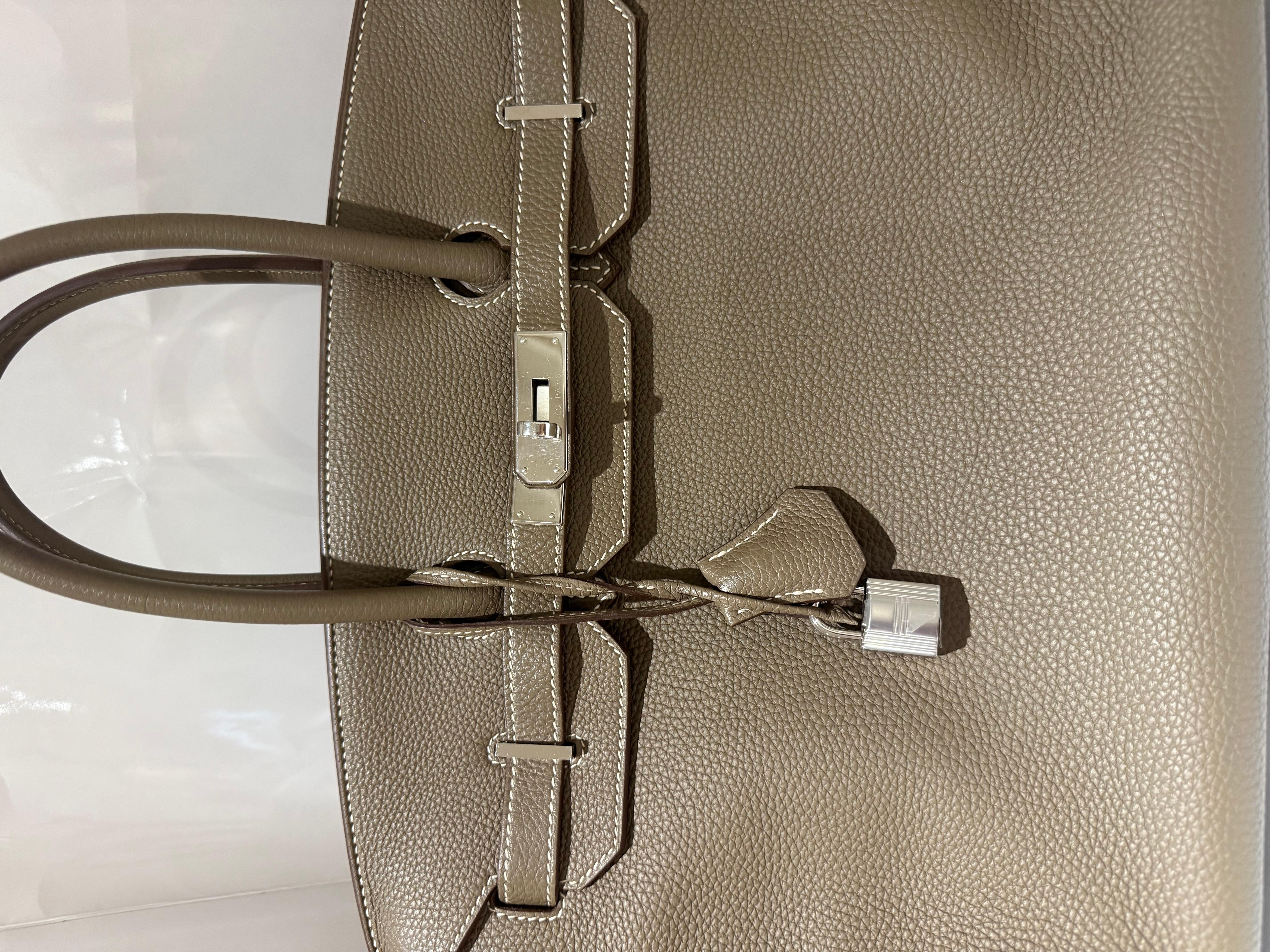 Hermes Birkin 35 Etoupe borsa a mano togo palladio hardware 5