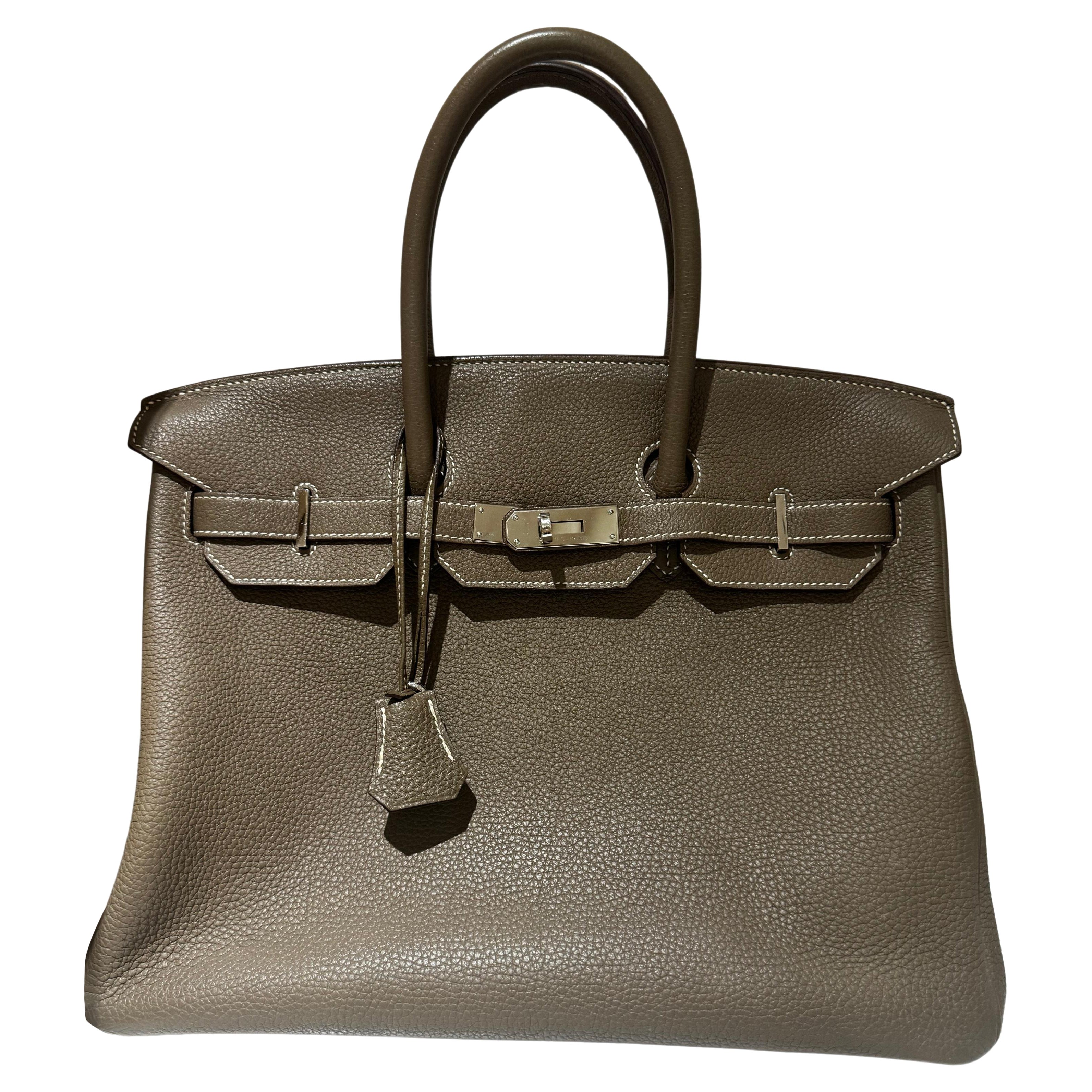Hermes Birkin 35 Etoupe handbag togo palladium hardware