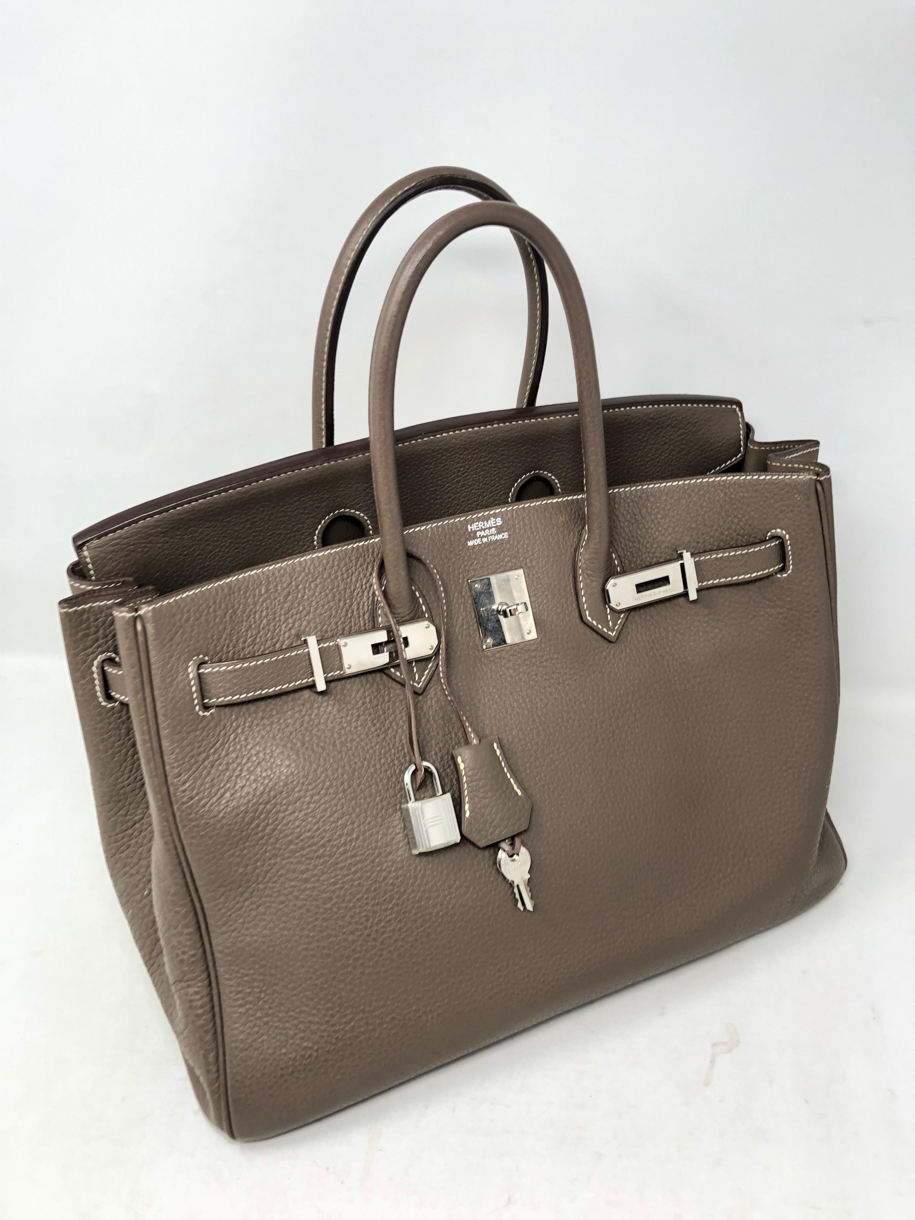 Gray Hermes Birkin 35 Etoupe SHW Togo