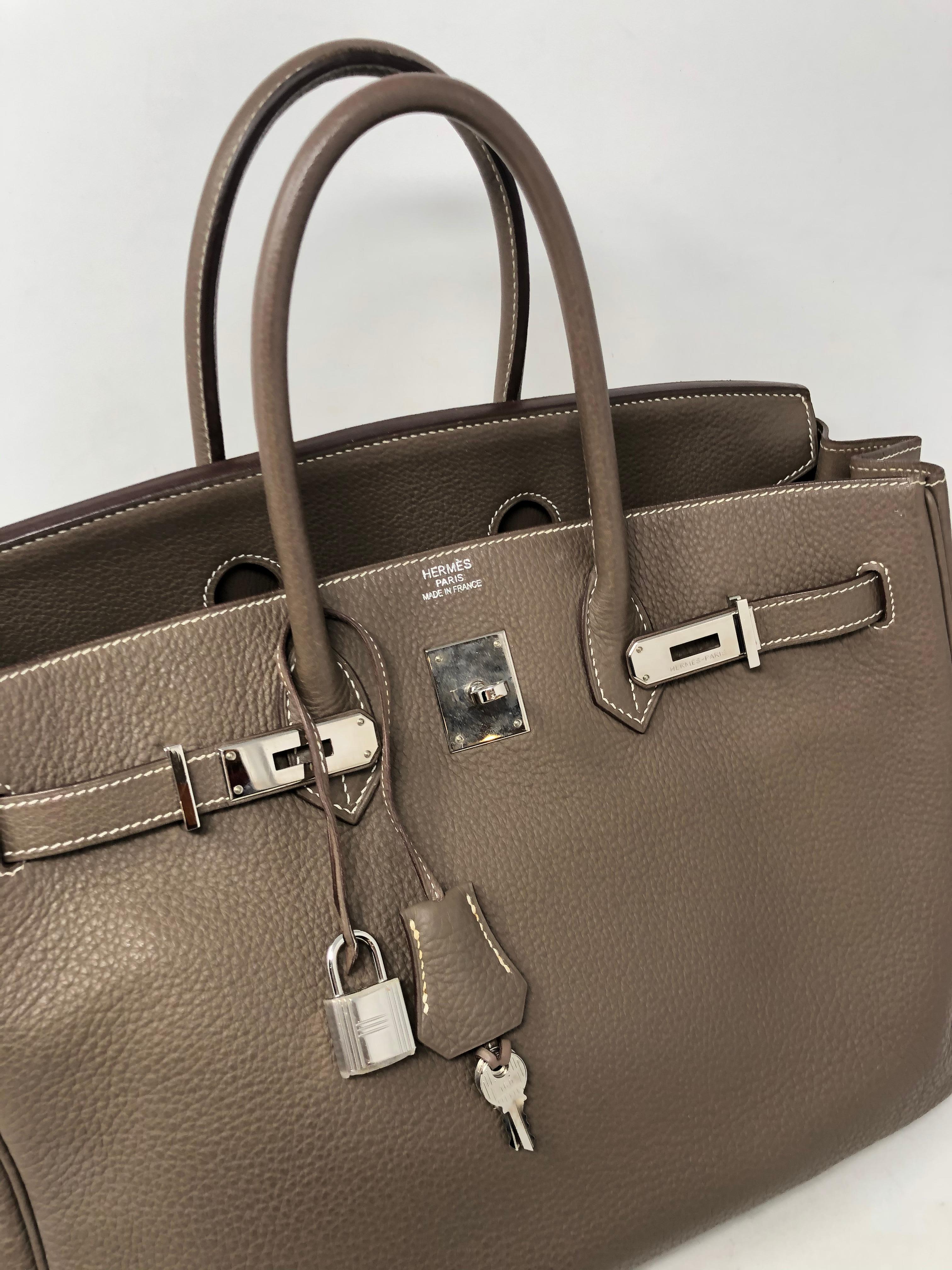 Hermes Birkin 35 Etoupe SHW Togo In Good Condition In Athens, GA