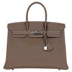 Hermès Birkin 35 Etoupe Togo Leather With Palladium Hardware Handbag