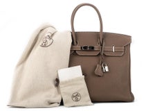 Hermes Birkin 35 Etoupe Togo Palladium Bag