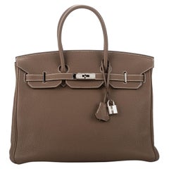 Hermes Birkin 35 Etoupe Togo Palladium Bag