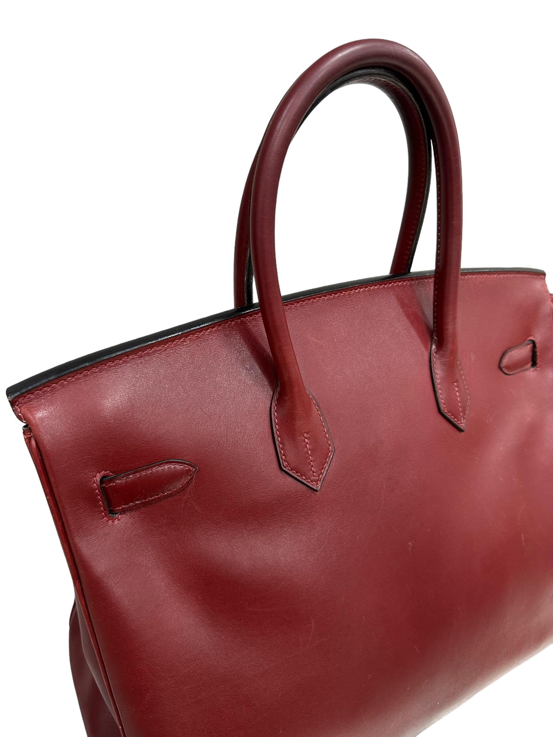 Hermès Birkin 35 Evercalf Rouge Garance Top Handle Bag 5