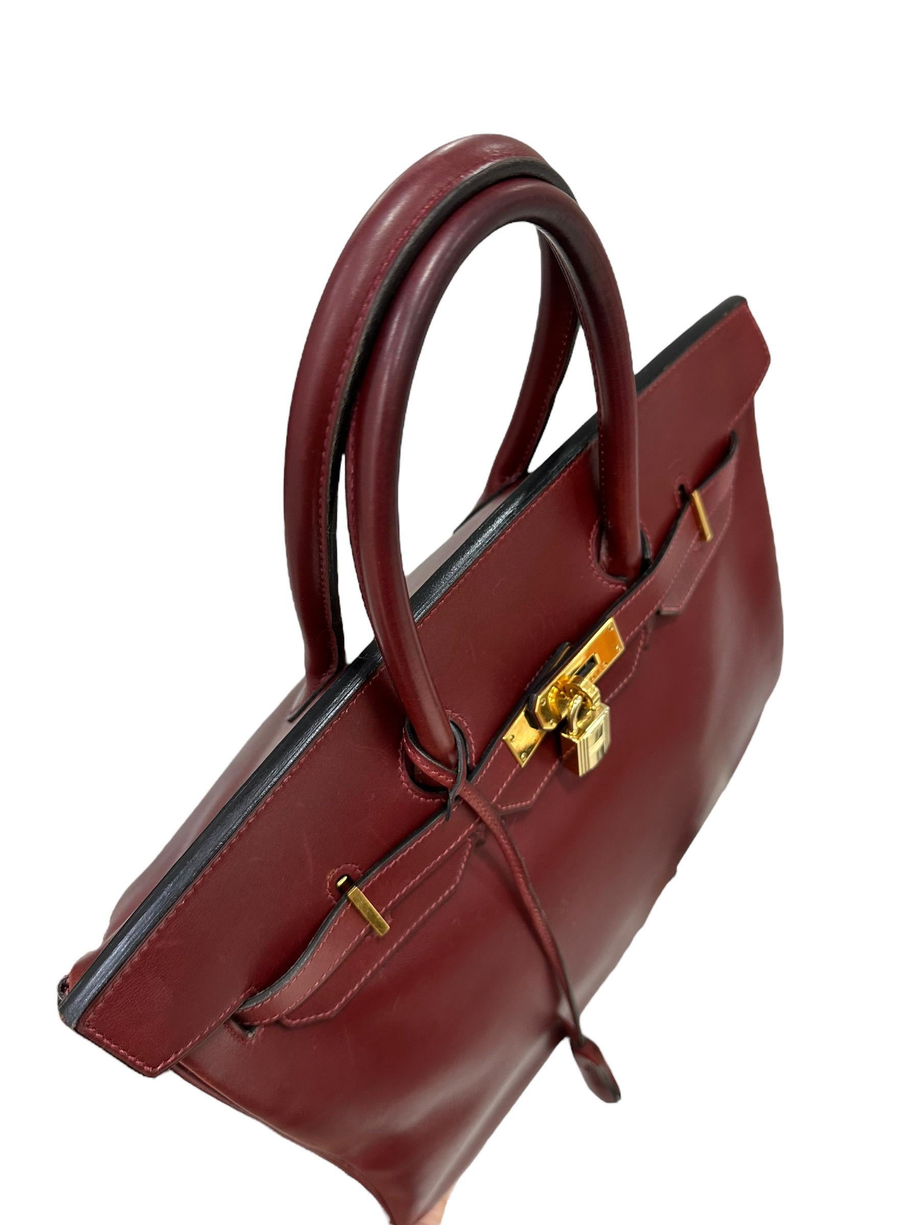 Hermès Birkin 35 Evercalf Rouge Garance Top Handle Bag 6