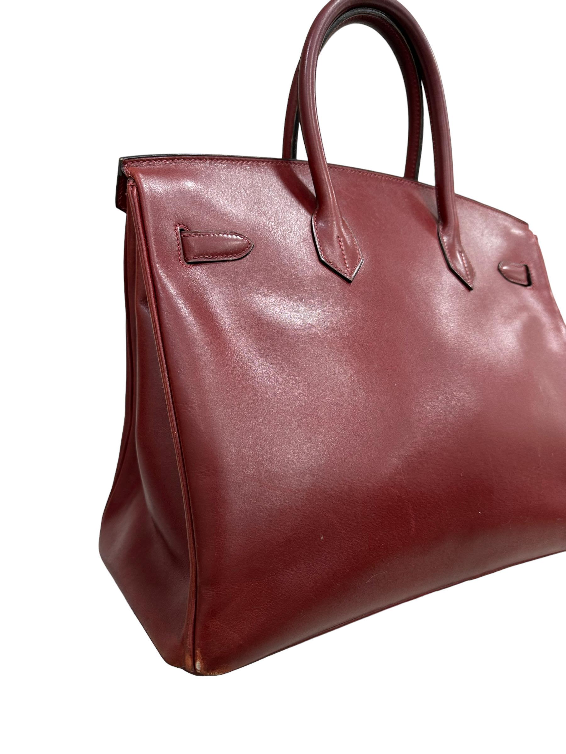 Hermès Birkin 35 Evercalf Rouge Garance Top Handle Bag 7