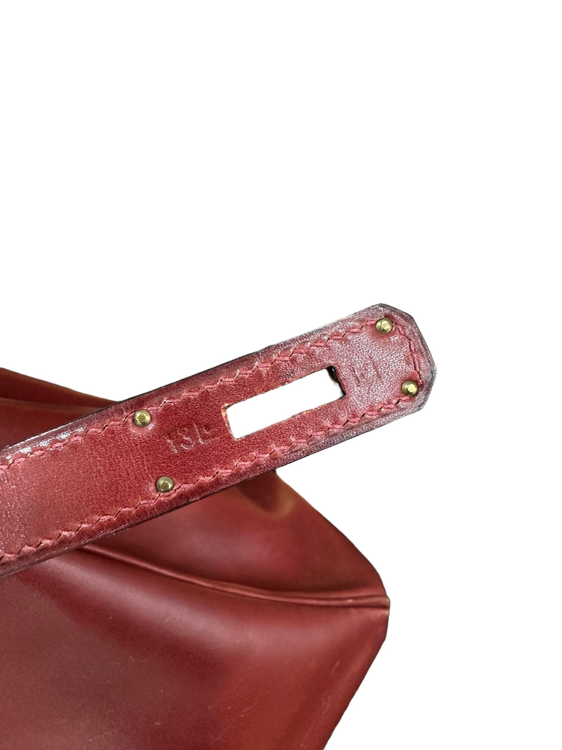 Hermès Birkin 35 Evercalf Rouge Garance Top Handle Bag 11
