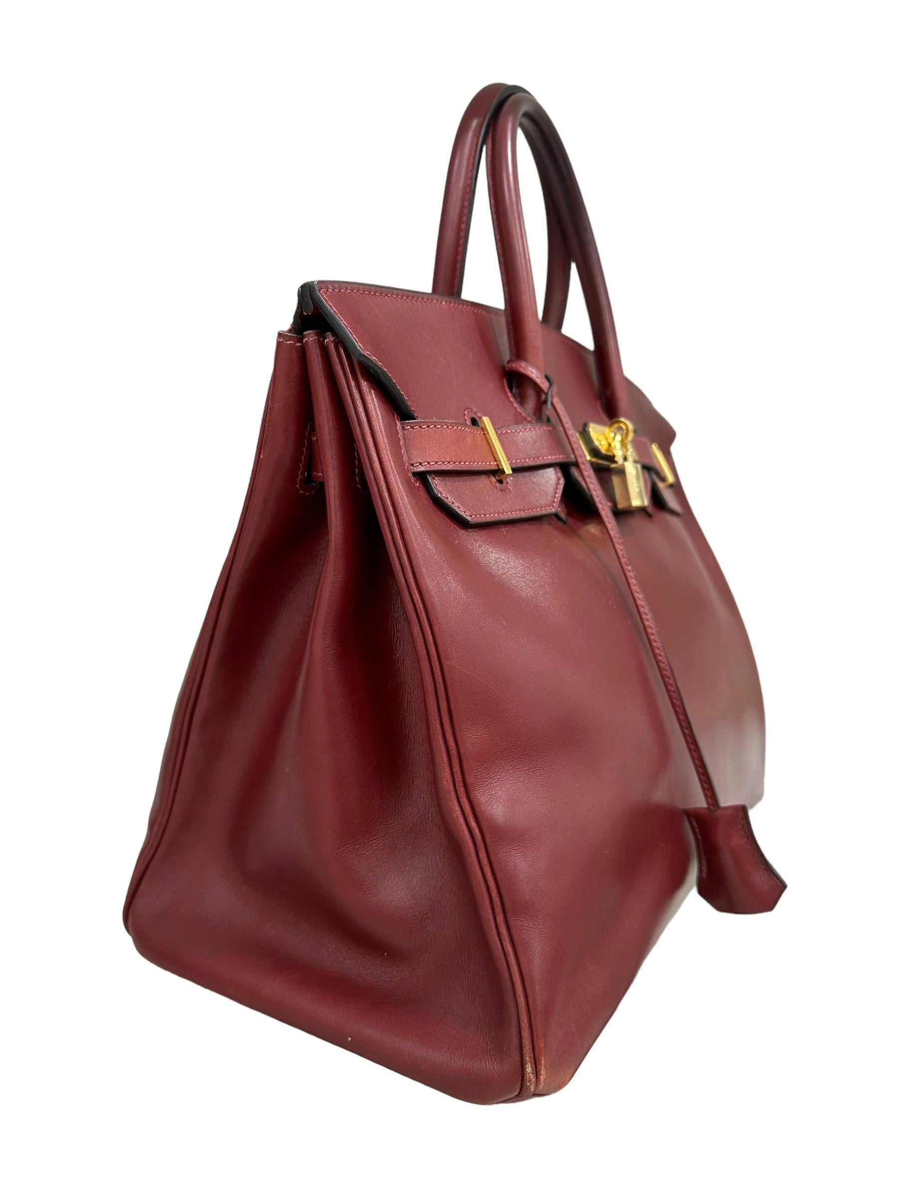 Hermès Birkin 35 Evercalf Rouge Garance Top Handle Bag In Good Condition In Torre Del Greco, IT