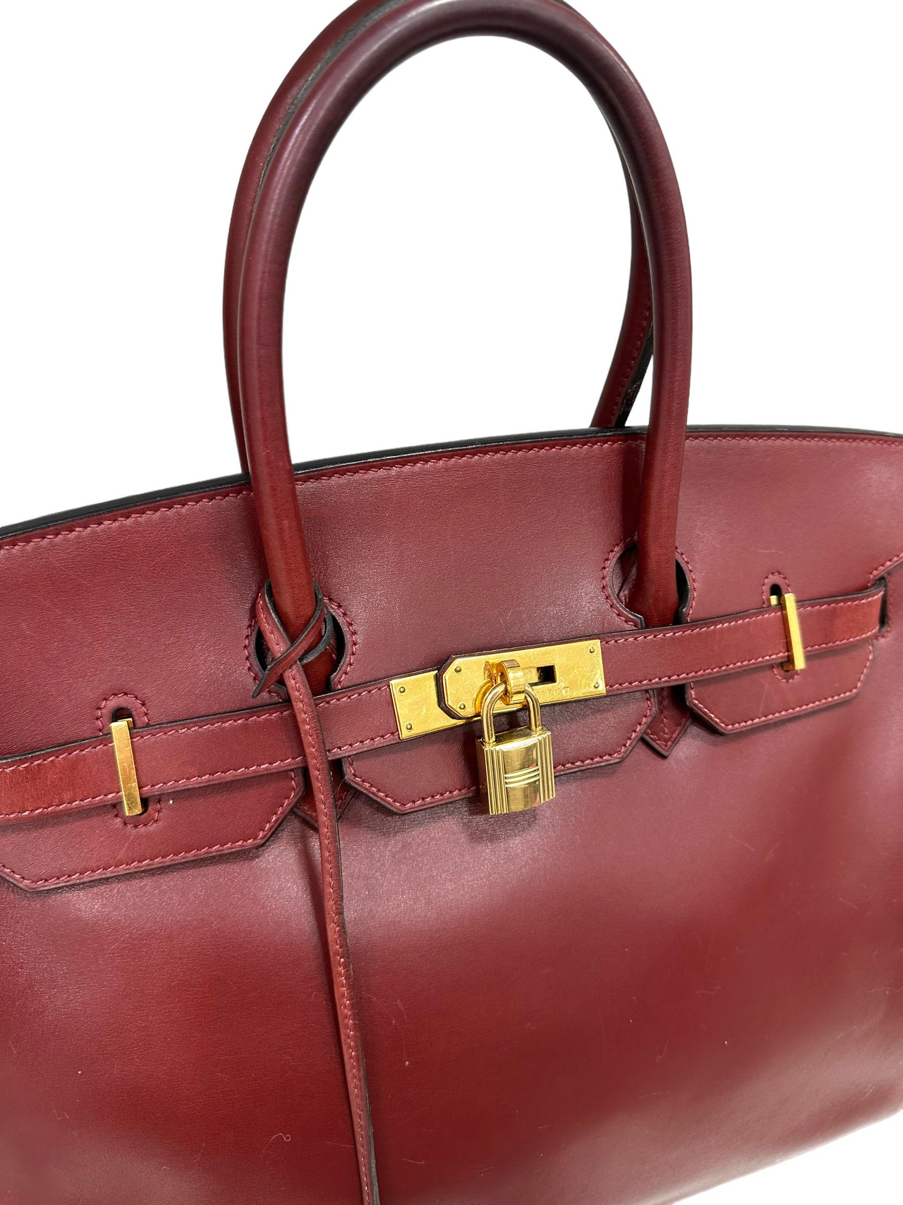 Women's Hermès Birkin 35 Evercalf Rouge Garance Top Handle Bag