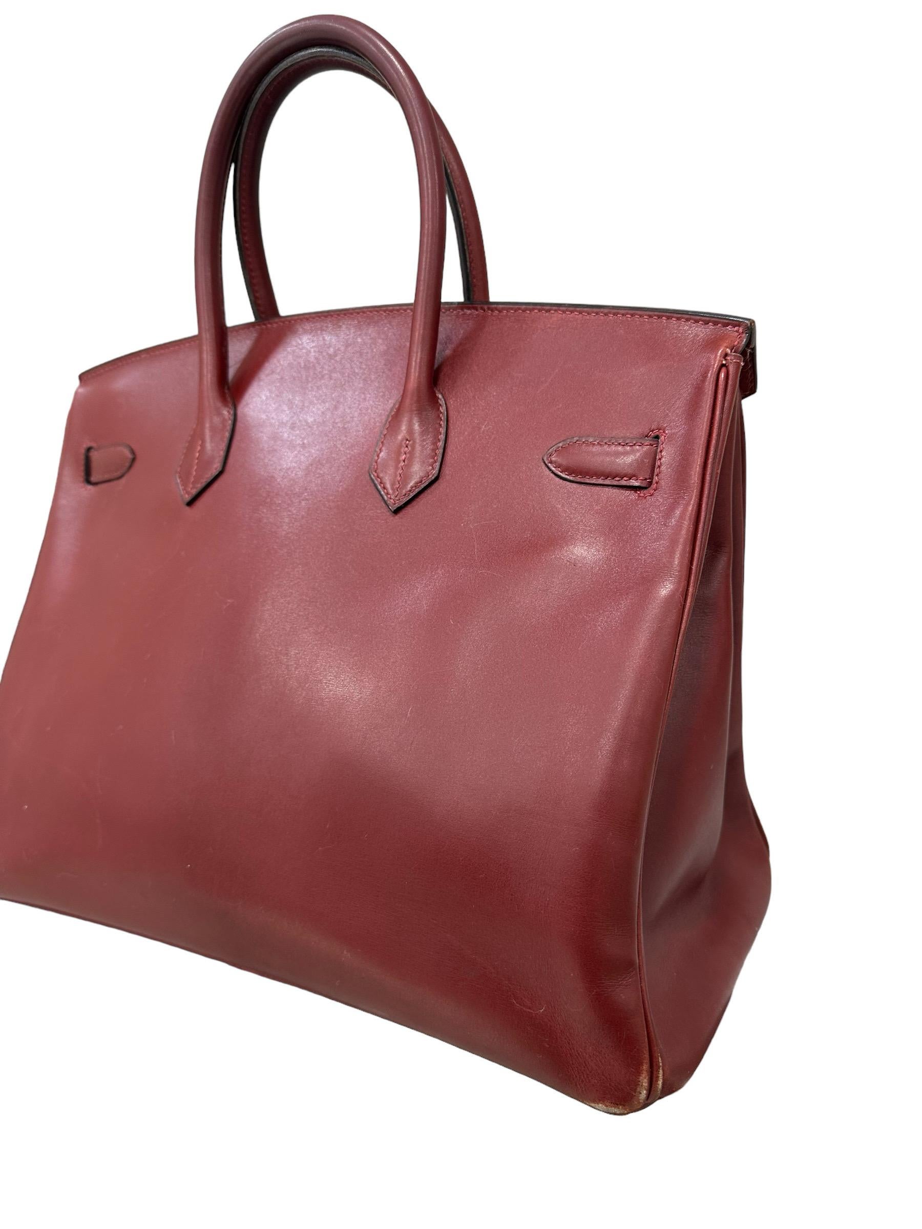 Hermès Birkin 35 Evercalf Rouge Garance Top Handle Bag 2