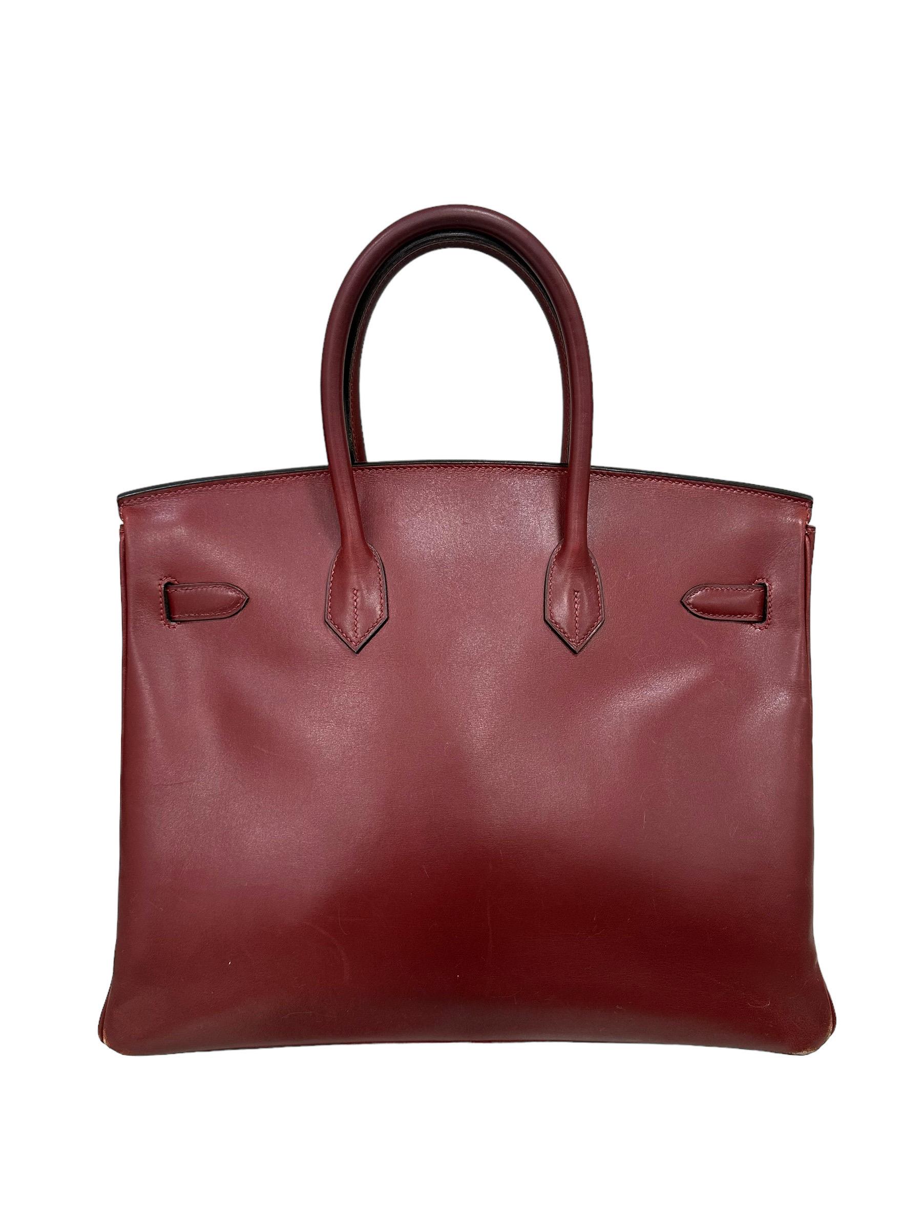 Hermès Birkin 35 Evercalf Rouge Garance Top Handle Bag 4