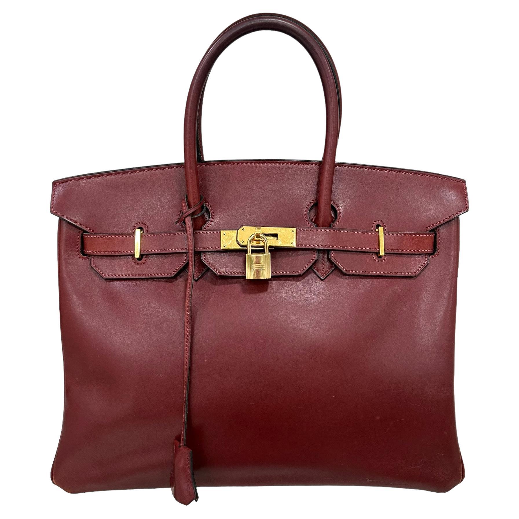 Hermès Birkin 35 Evercalf Rouge Garance Top Handle Bag
