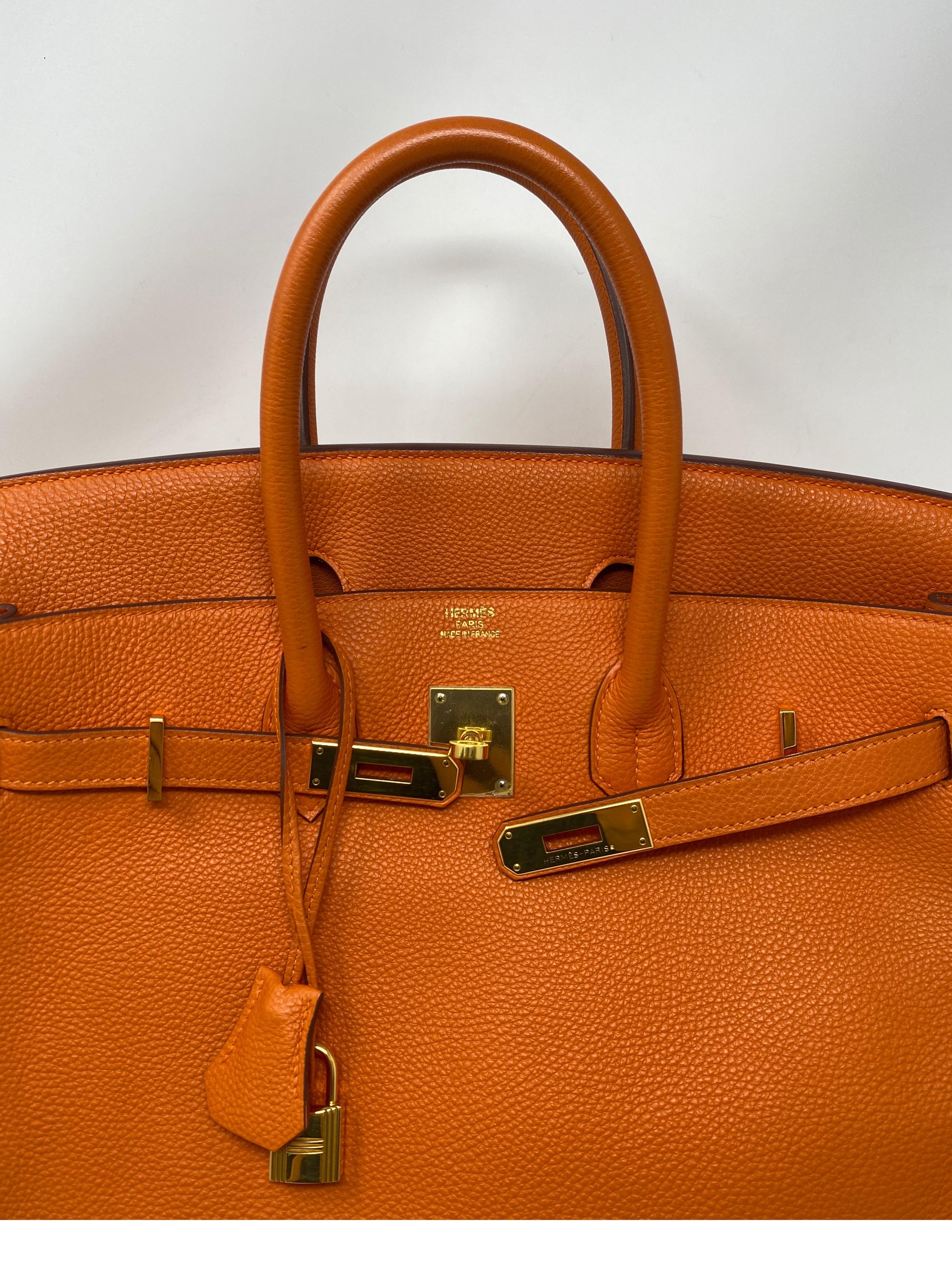 Women's or Men's Hermes Birkin 35 Feu Orange Bag 