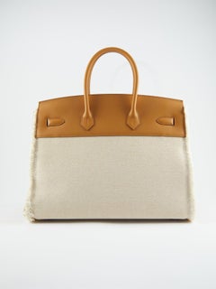 Hermes Birkin 35 Fray Fray beige canvas Sésame phw