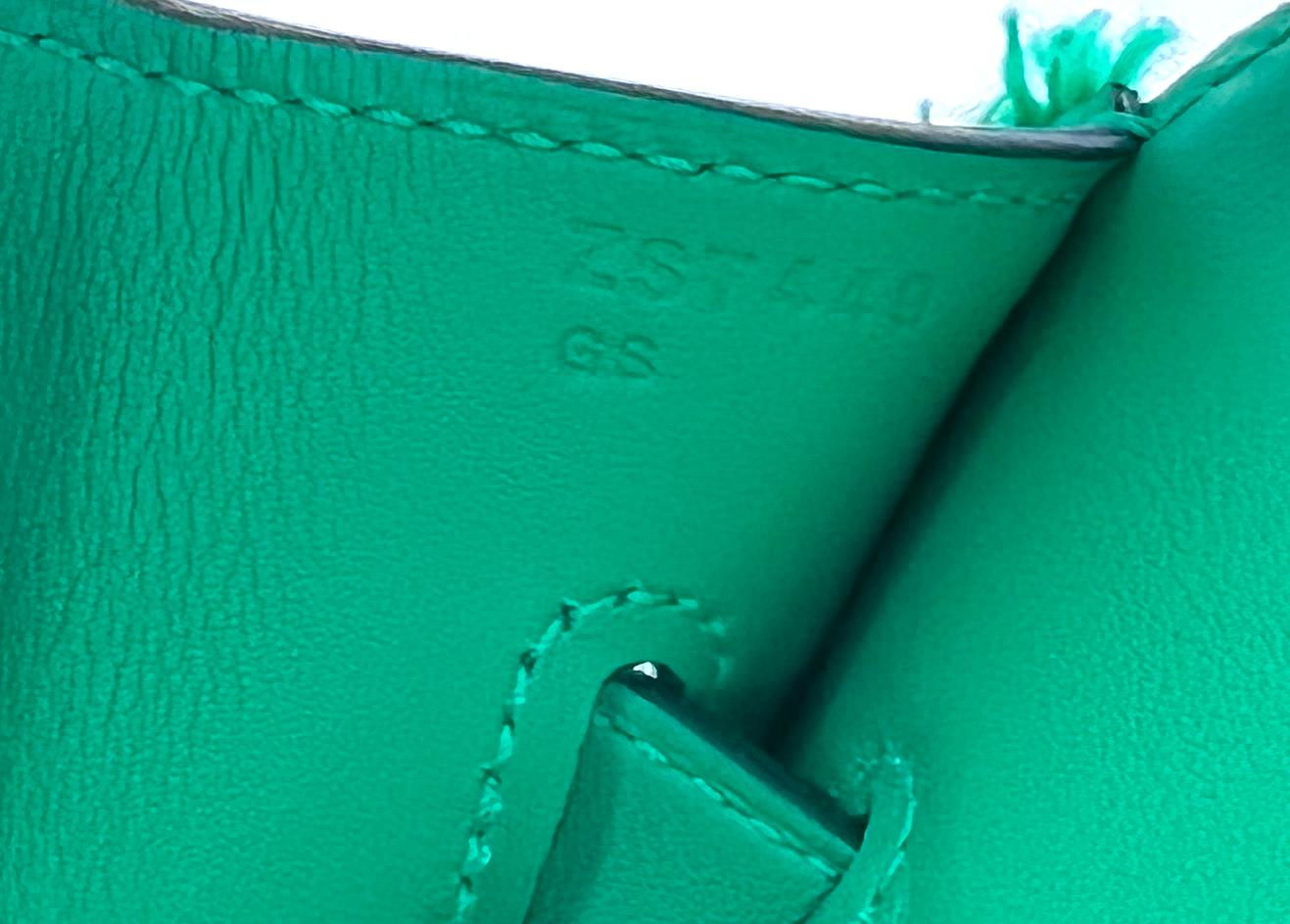 Hermes Birkin 35 Fray Fray Menthe Mint Green Leather Toile Limited Edition 2021 In New Condition In Miami, FL