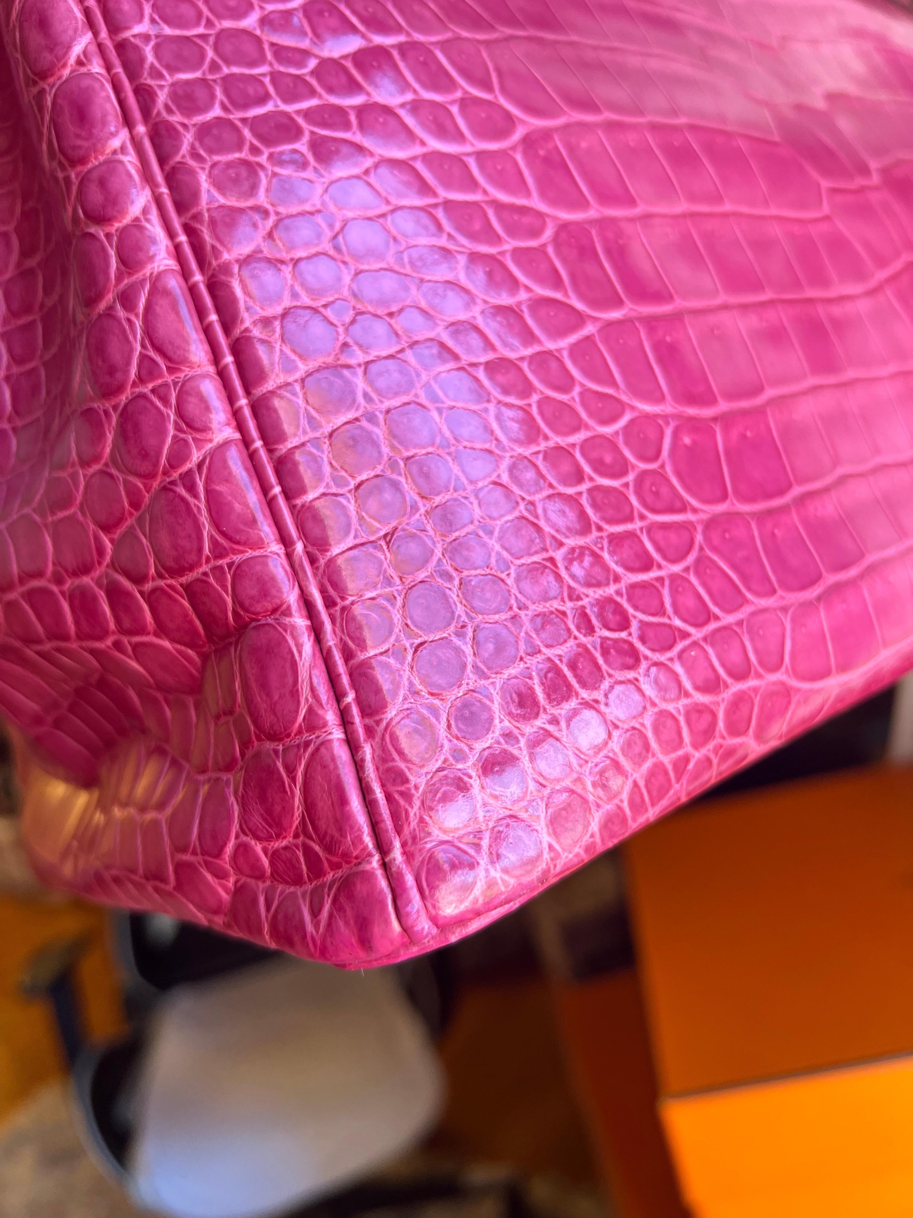 Hermes Birkin 35 Rose Tyrien Porosus Crocodile PHW Bag 2
