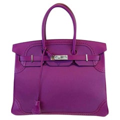 Hermès Birkin 35 Ghillies Anemone Bag PHW