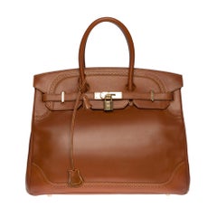 Hermès Birkin 35 "Ghillies" handbag in Fauve Tadelakt calf, Permabrass HW