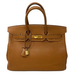 Hermes Birkin 35 Gold Bag