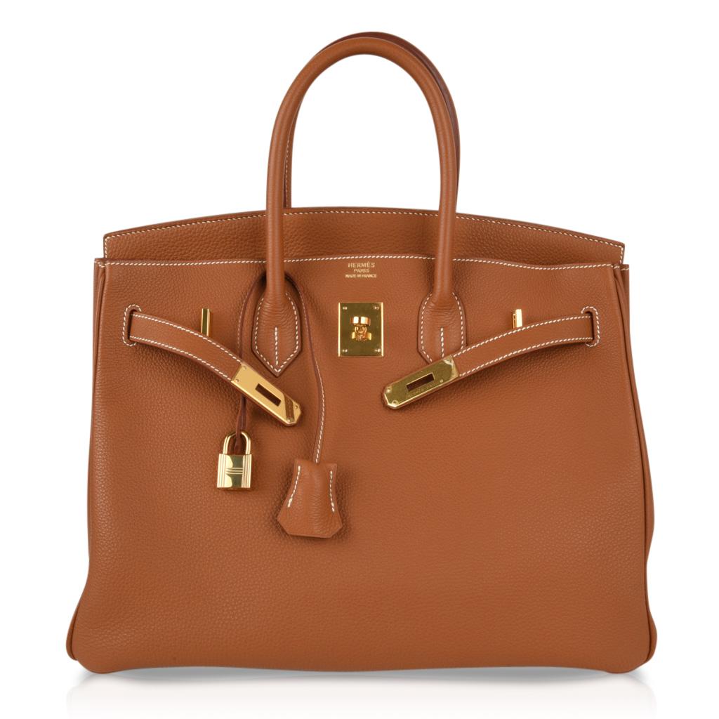 Hermes Birkin 35 Gold Bag Togo Leather Gold Hardware Neuf à Miami, FL