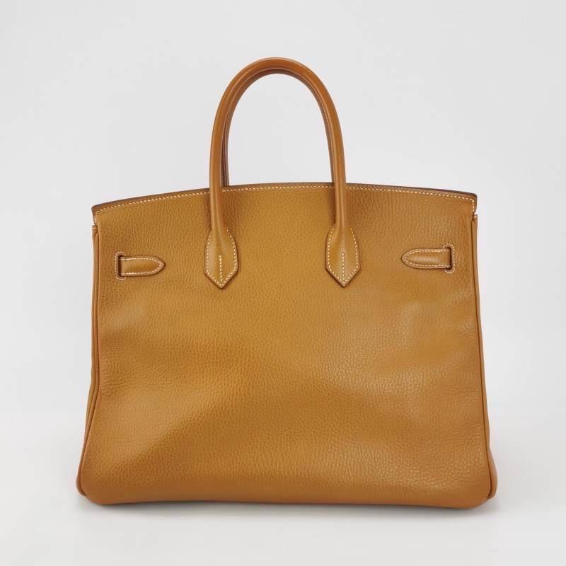 Hermes Birkin 35 Gold calfskin leather gold hardware 1999 In Good Condition In AUBERVILLIERS, FR