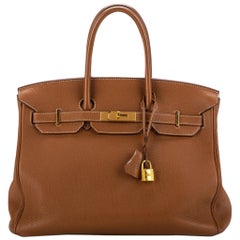 Hermes Birkin 35 Gold Clemence Gold Hardware