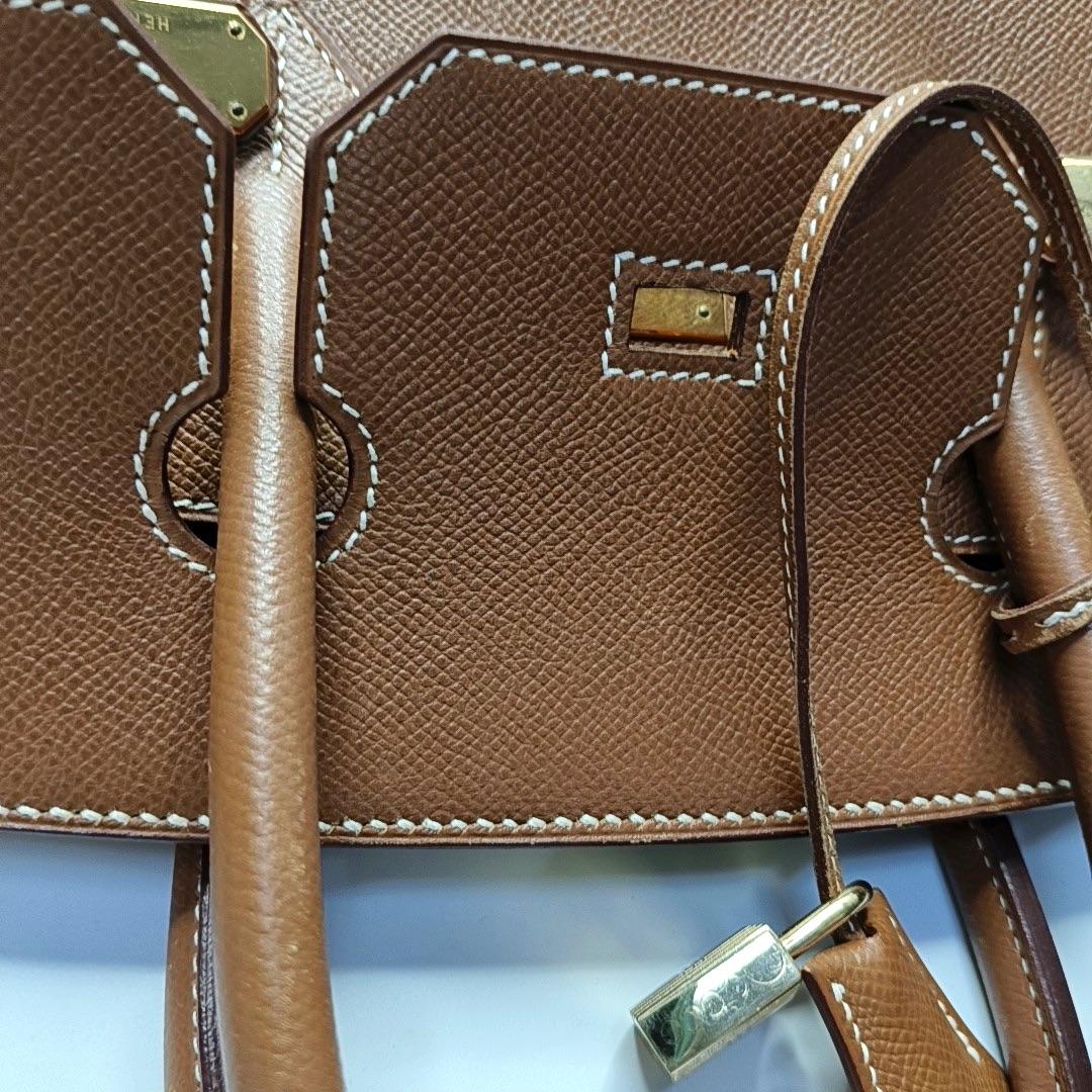 Hermes Birkin 35 Piel Epsom Dorada Herrajes Dorados 1996 en venta 5