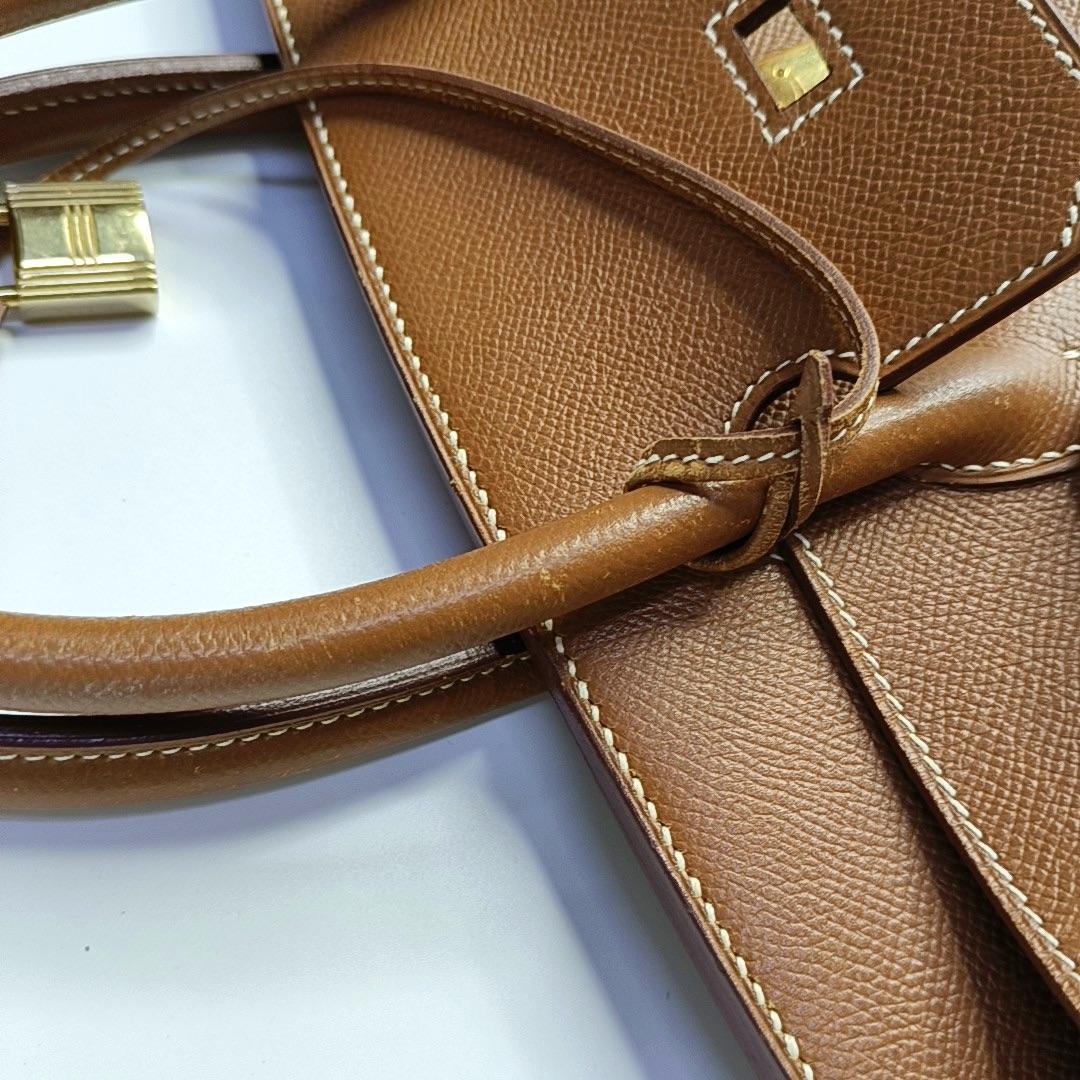 Hermes Birkin 35 Piel Epsom Dorada Herrajes Dorados 1996 en venta 6