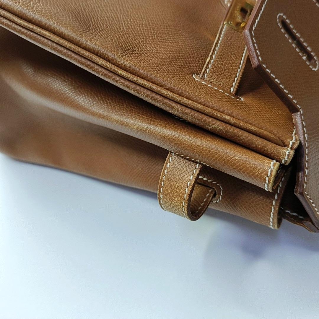 Hermes Birkin 35 Piel Epsom Dorada Herrajes Dorados 1996 en venta 7