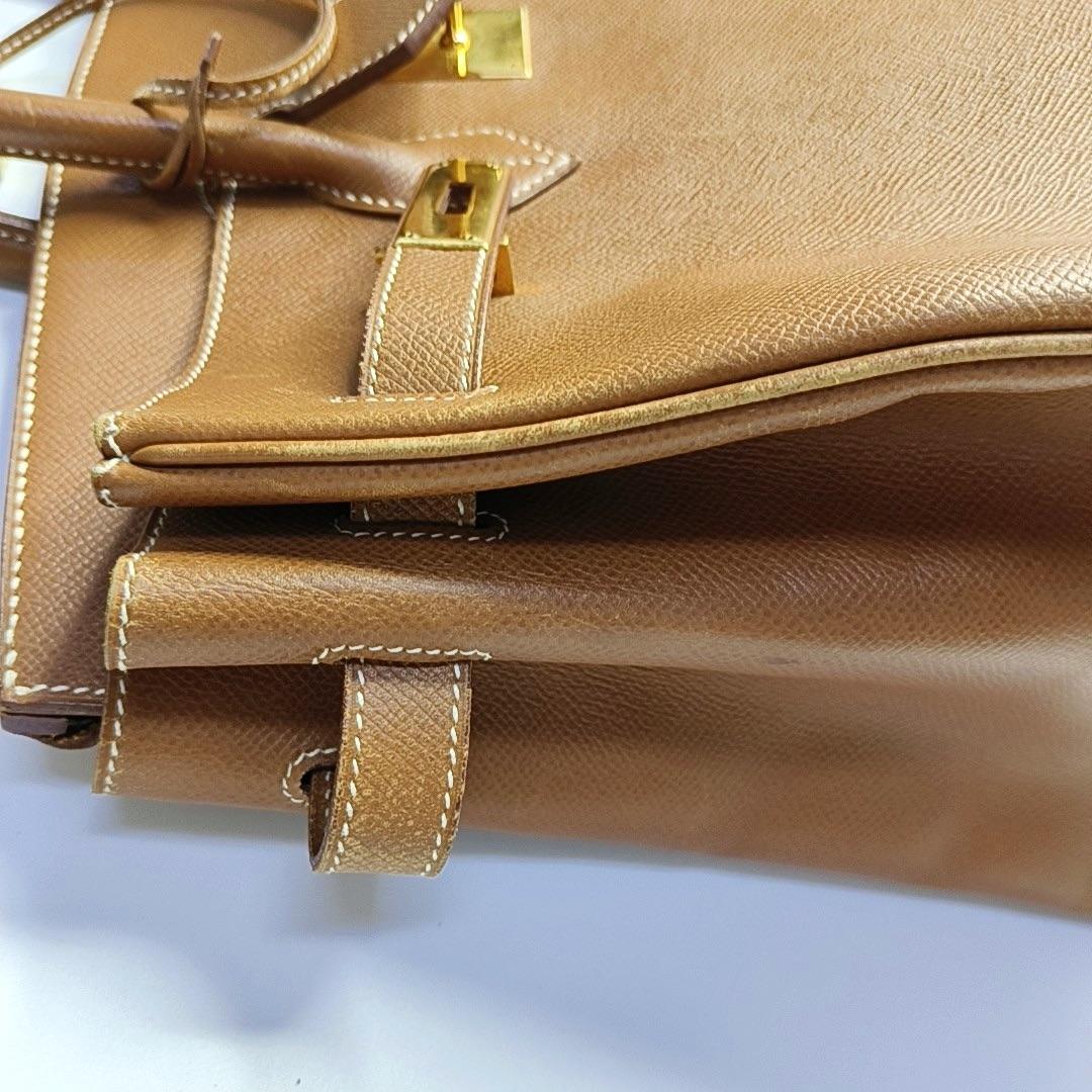 Hermes Birkin 35 Piel Epsom Dorada Herrajes Dorados 1996 en venta 8