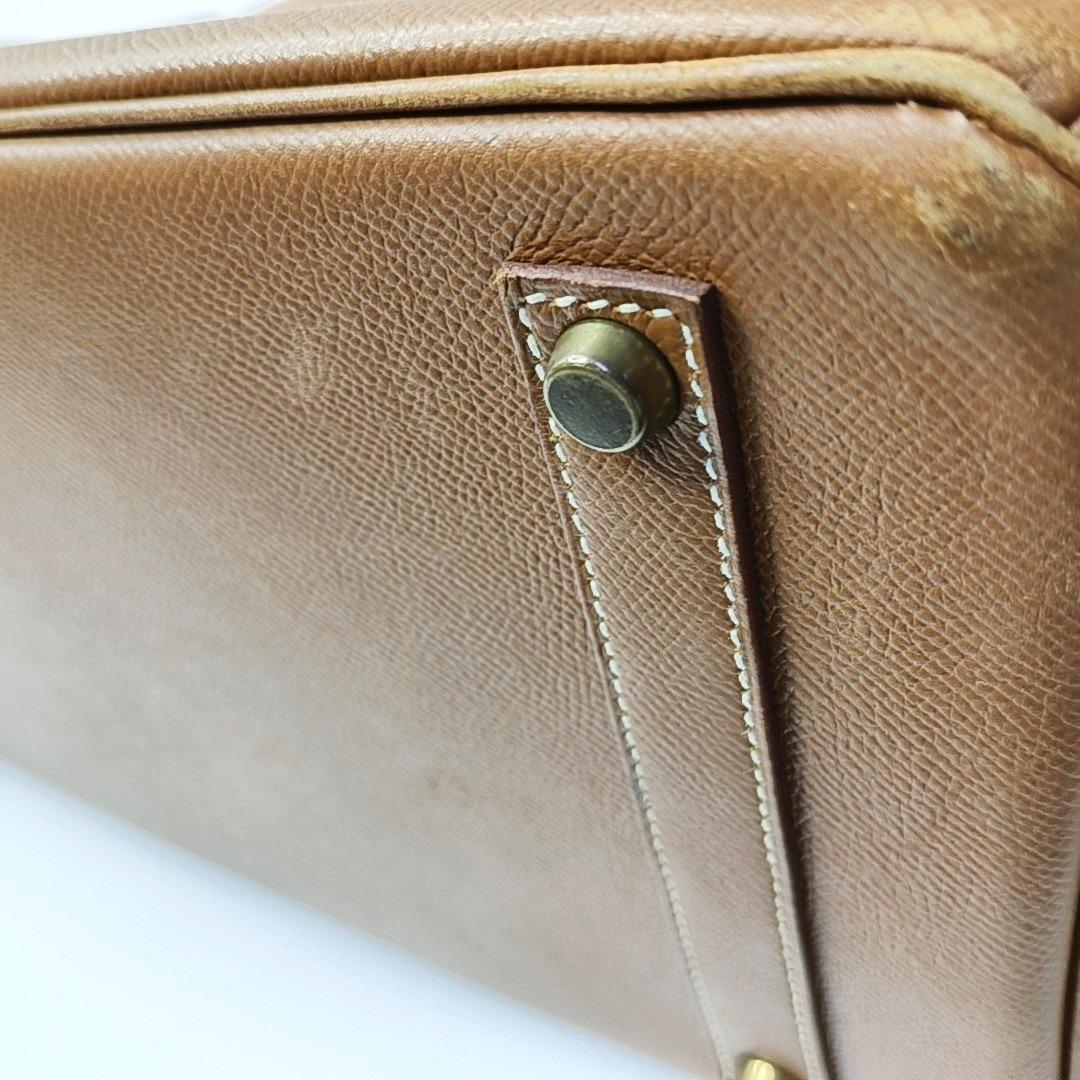 Hermes Birkin 35 Piel Epsom Dorada Herrajes Dorados 1996 en venta 12