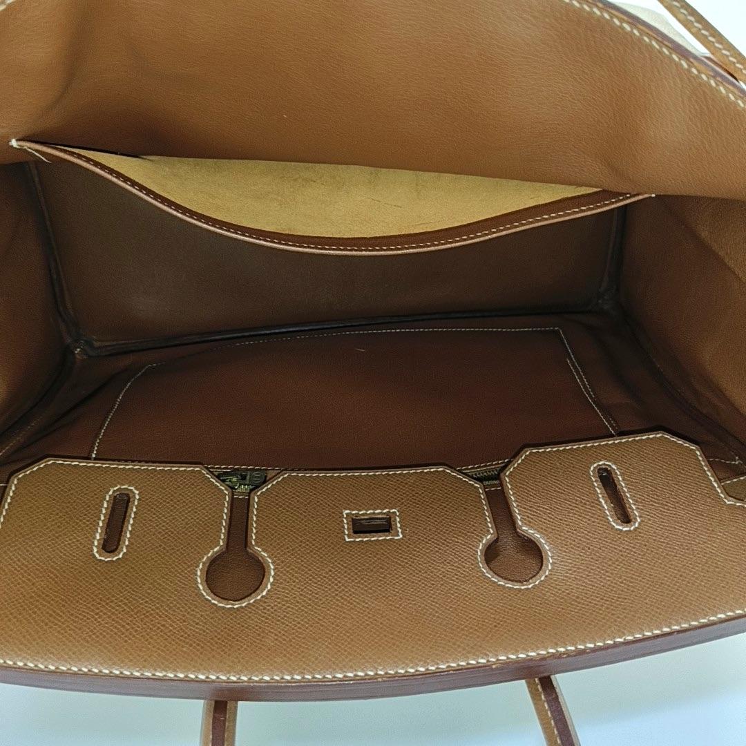 Hermes Birkin 35 Piel Epsom Dorada Herrajes Dorados 1996 en venta 2