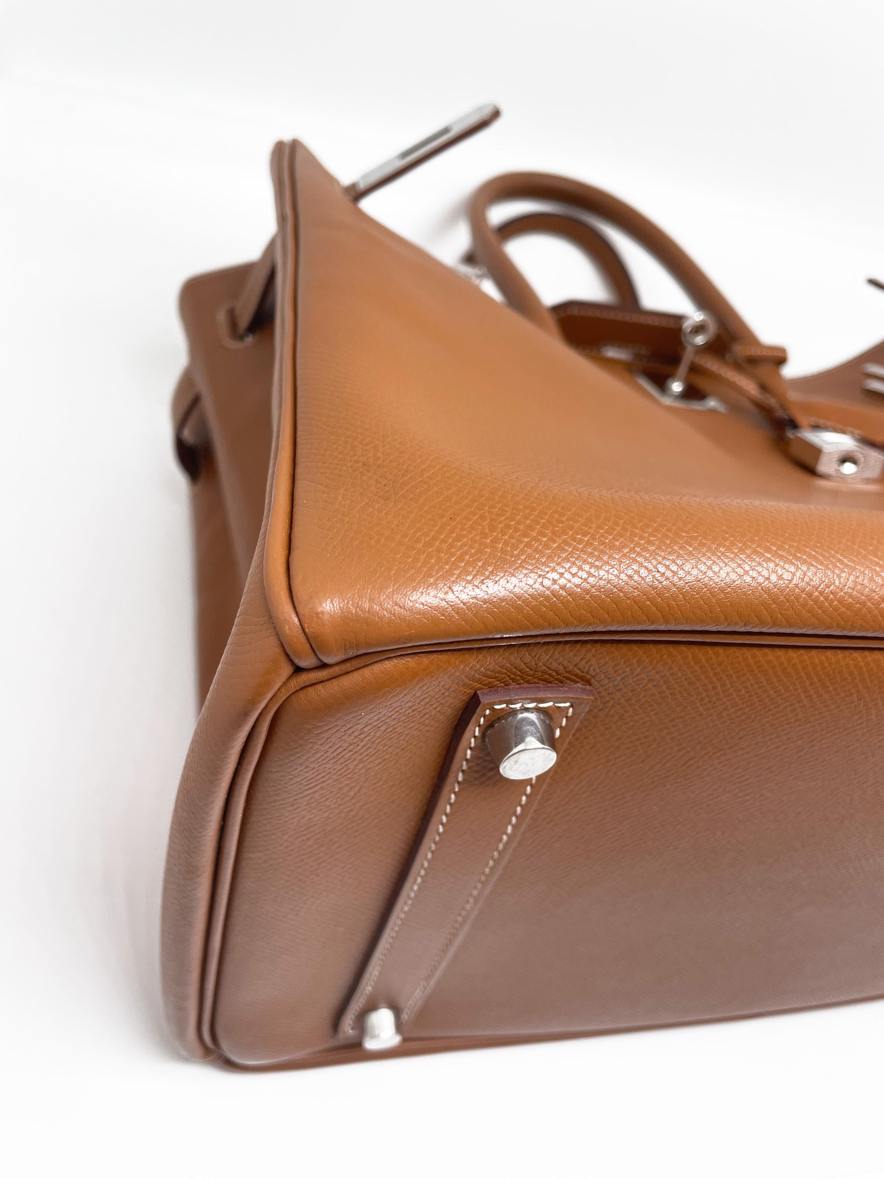 Hermès Birkin 35 Gold handbag in Espom leather and white stitching 3