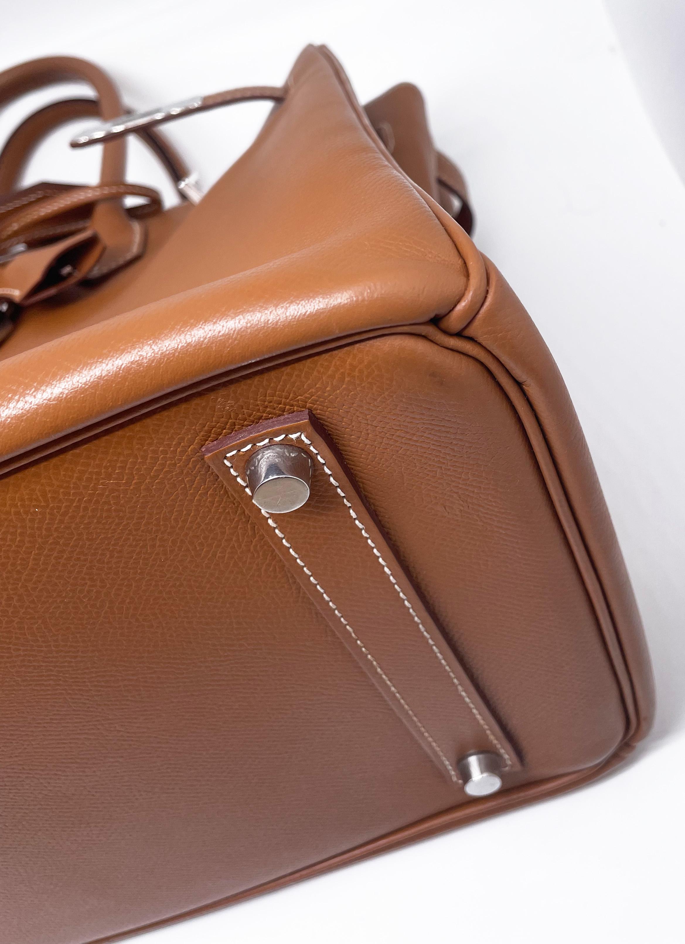 Hermès Birkin 35 Gold handbag in Espom leather and white stitching 4