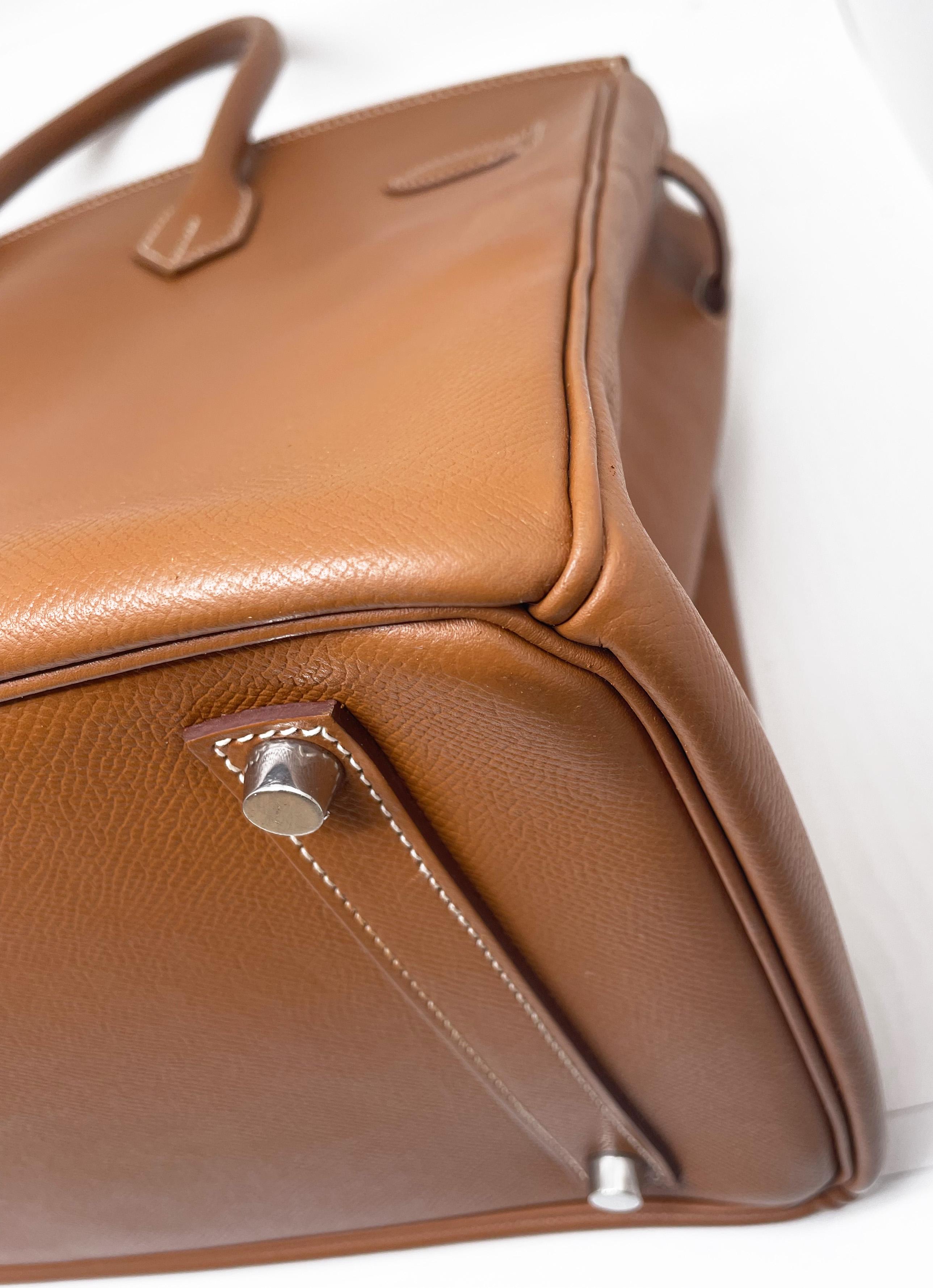 Hermès Birkin 35 Gold handbag in Espom leather and white stitching 5