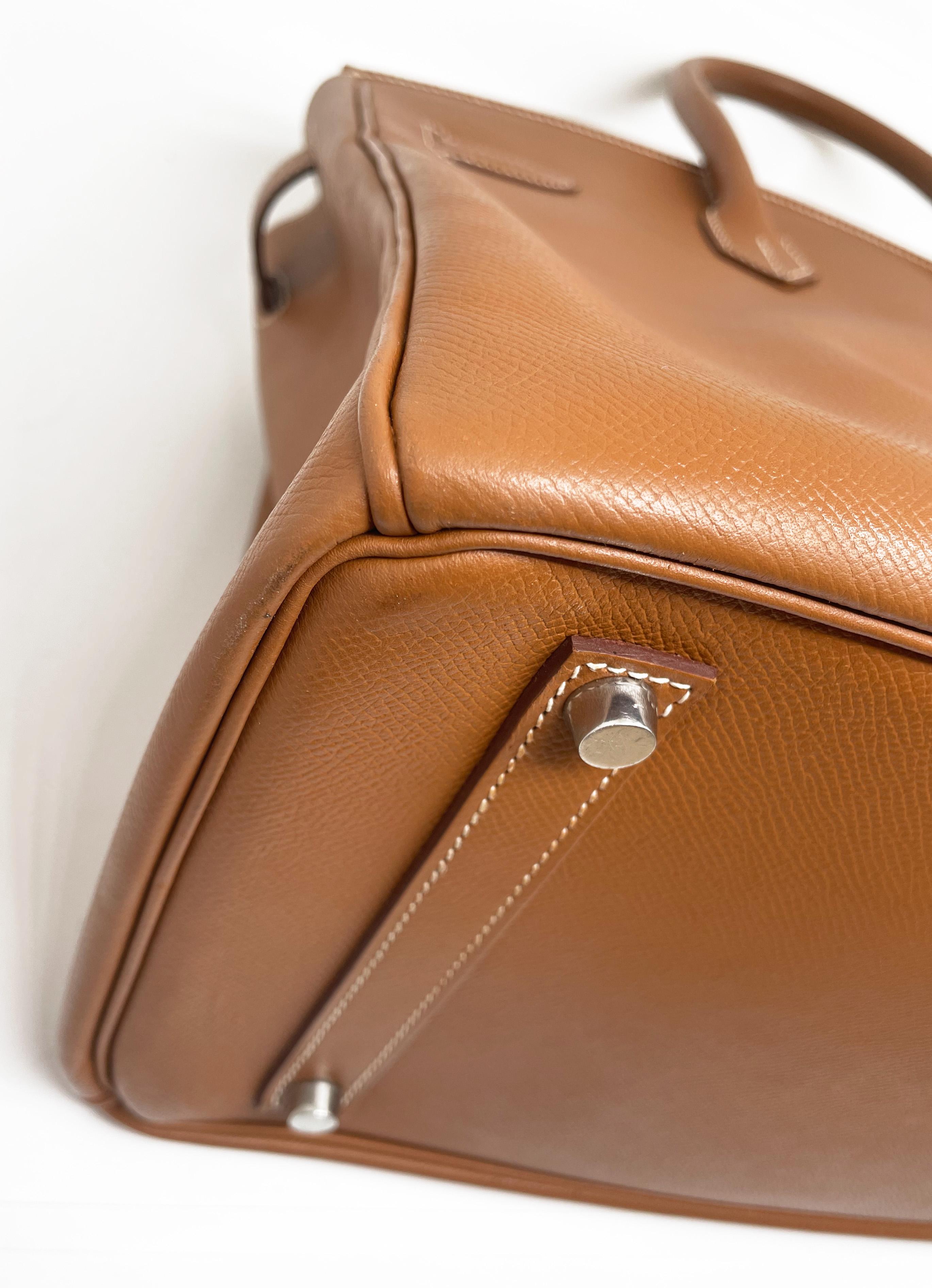 Hermès Birkin 35 Gold handbag in Espom leather and white stitching 6