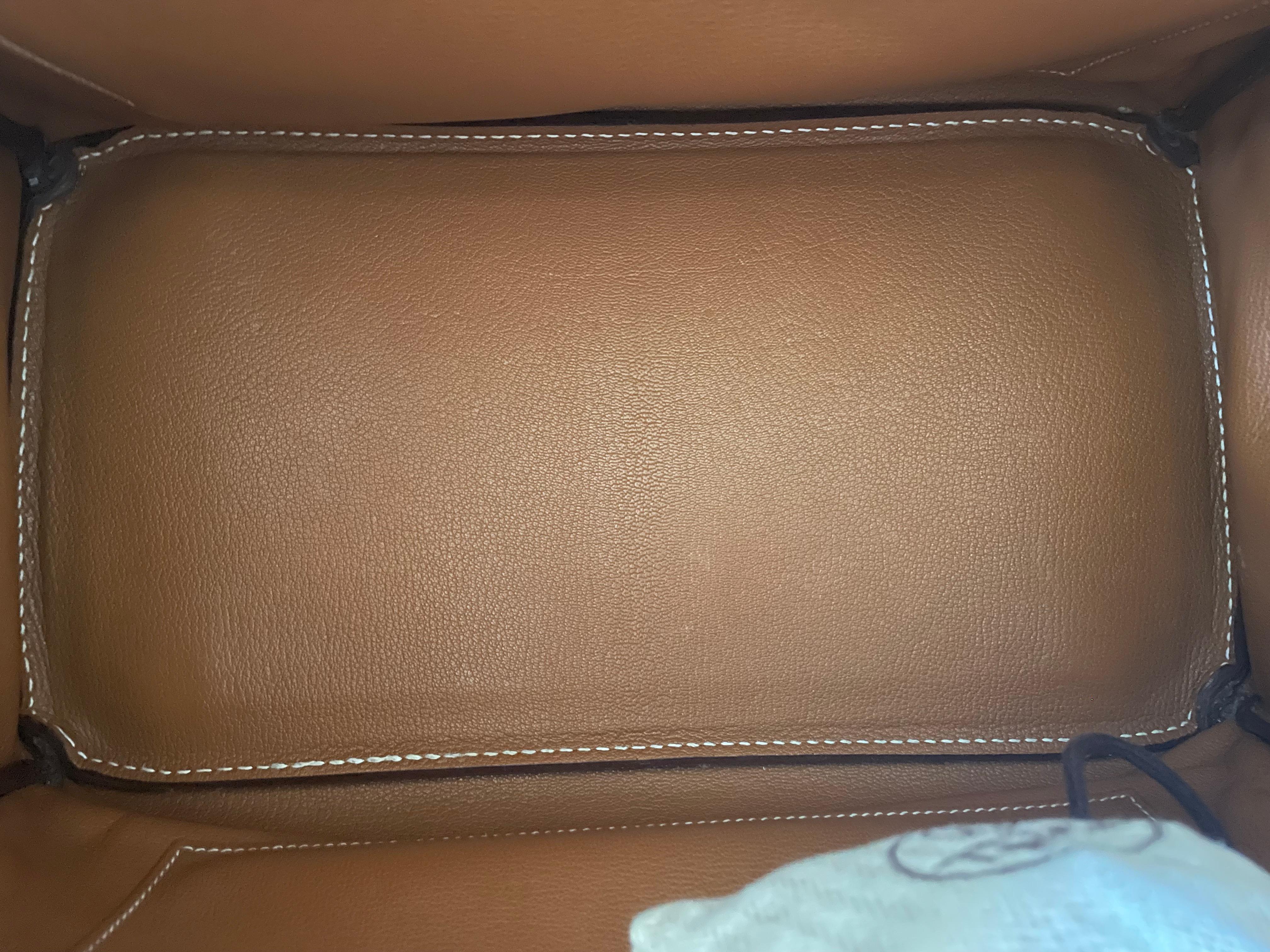Hermès Birkin 35 Gold handbag in Espom leather and white stitching 10